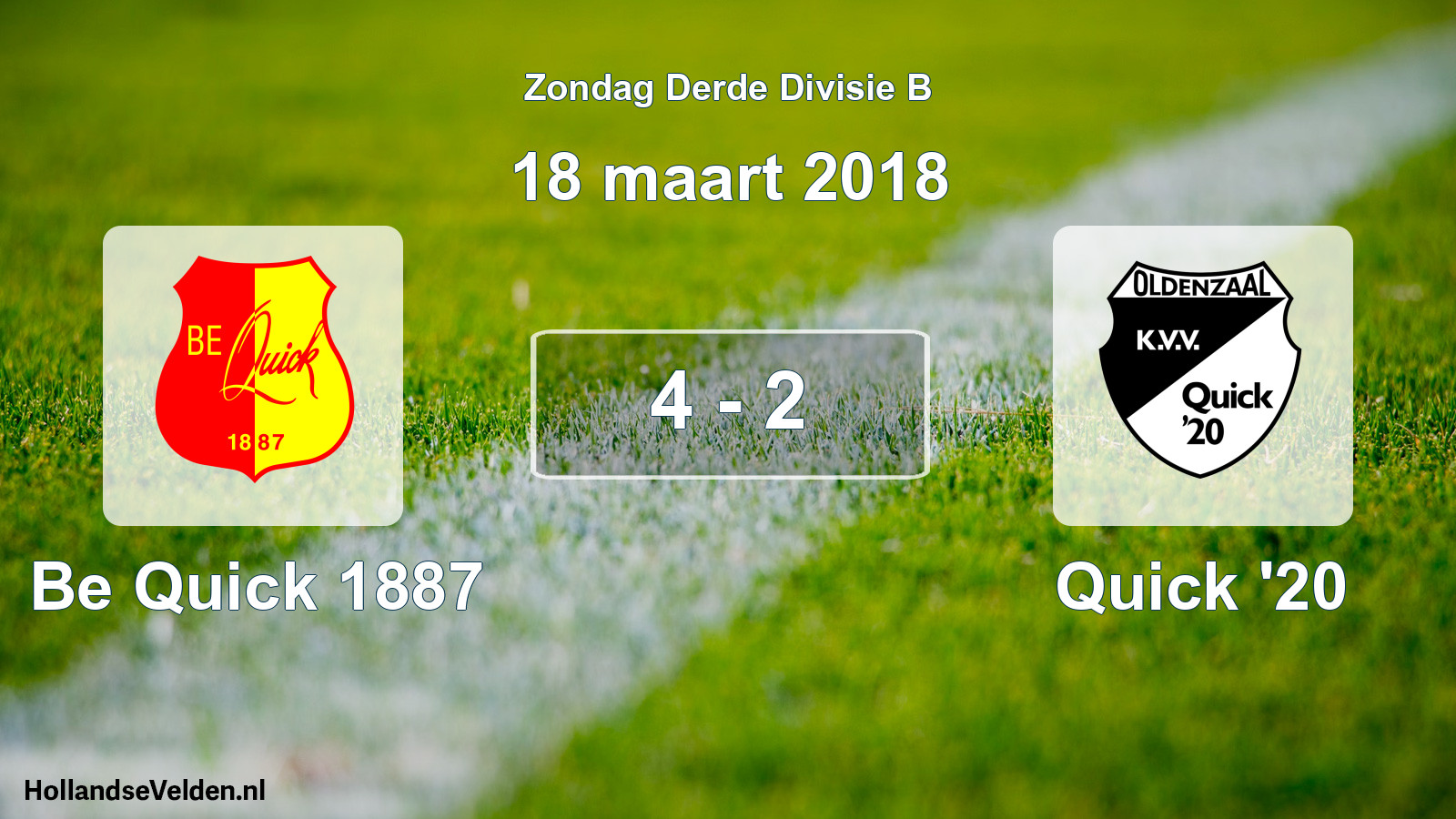 Total number of matches played: Be Quick 1887 - Quick '20 4 - 2 (18 March 2018)