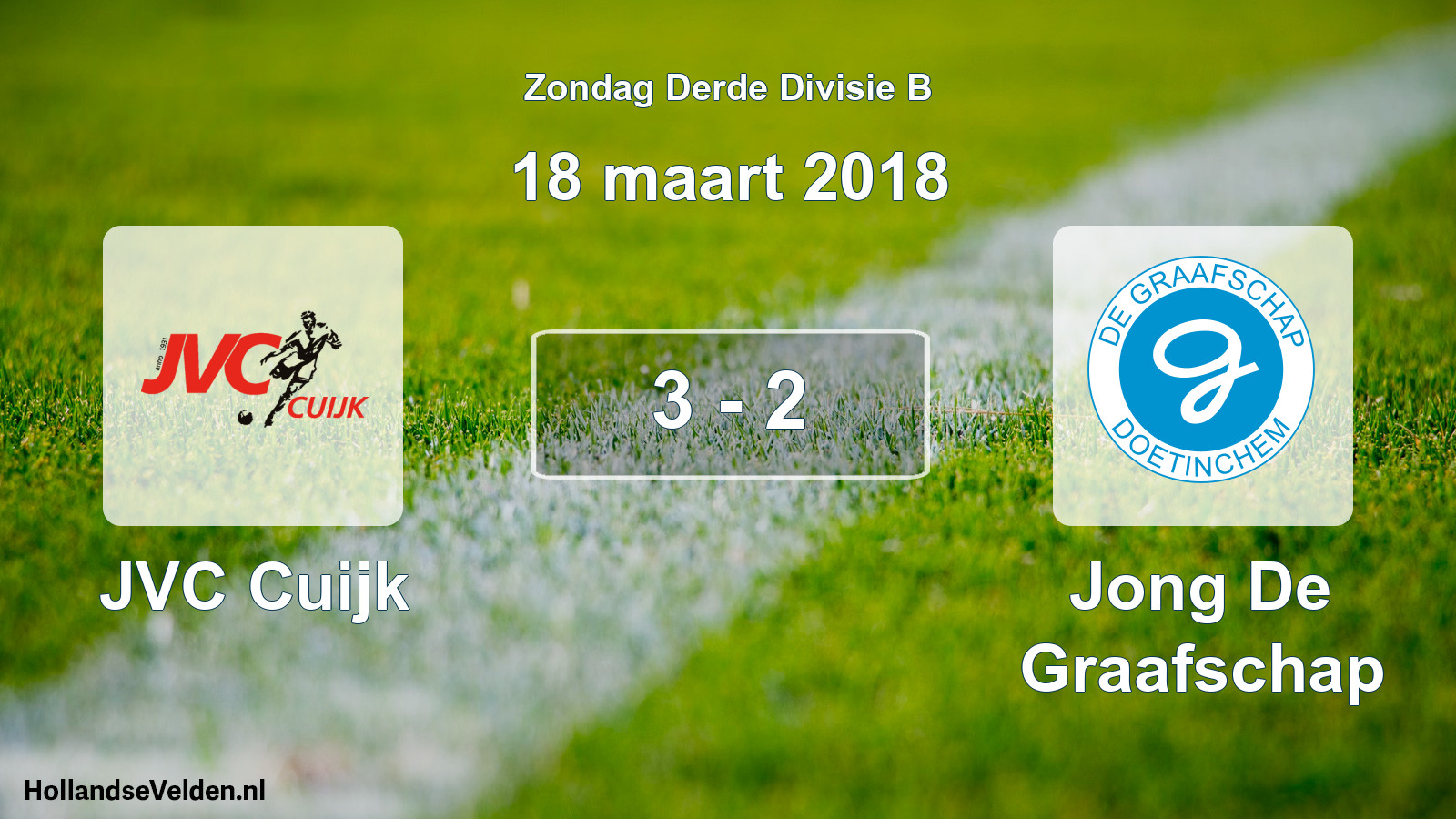 Total number of matches played: JVC Cuijk - Jong De Graafschap 3 - 2 (18 March 2018)