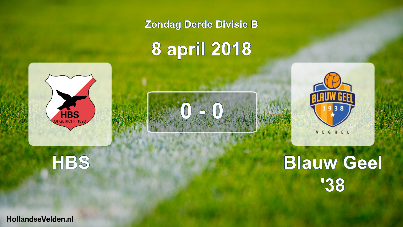 Total number of matches played: HBS - Blauw Geel '38 0 - 0 (8 April 2018)