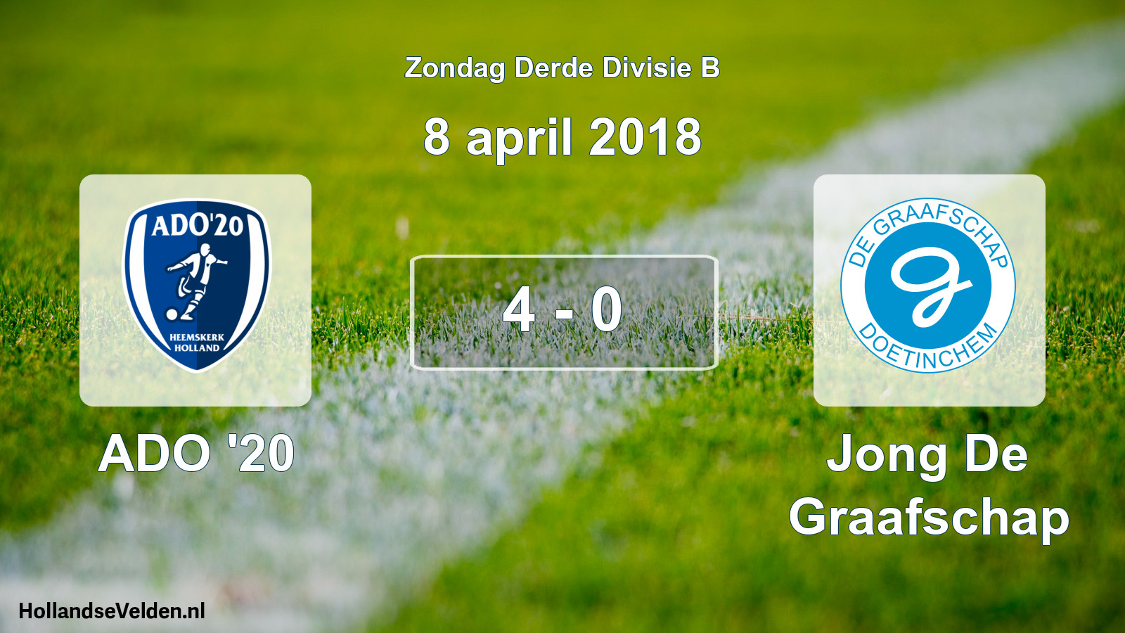 Total number of matches played: ADO '20 - Jong De Graafschap 4 - 0 (8 April 2018)