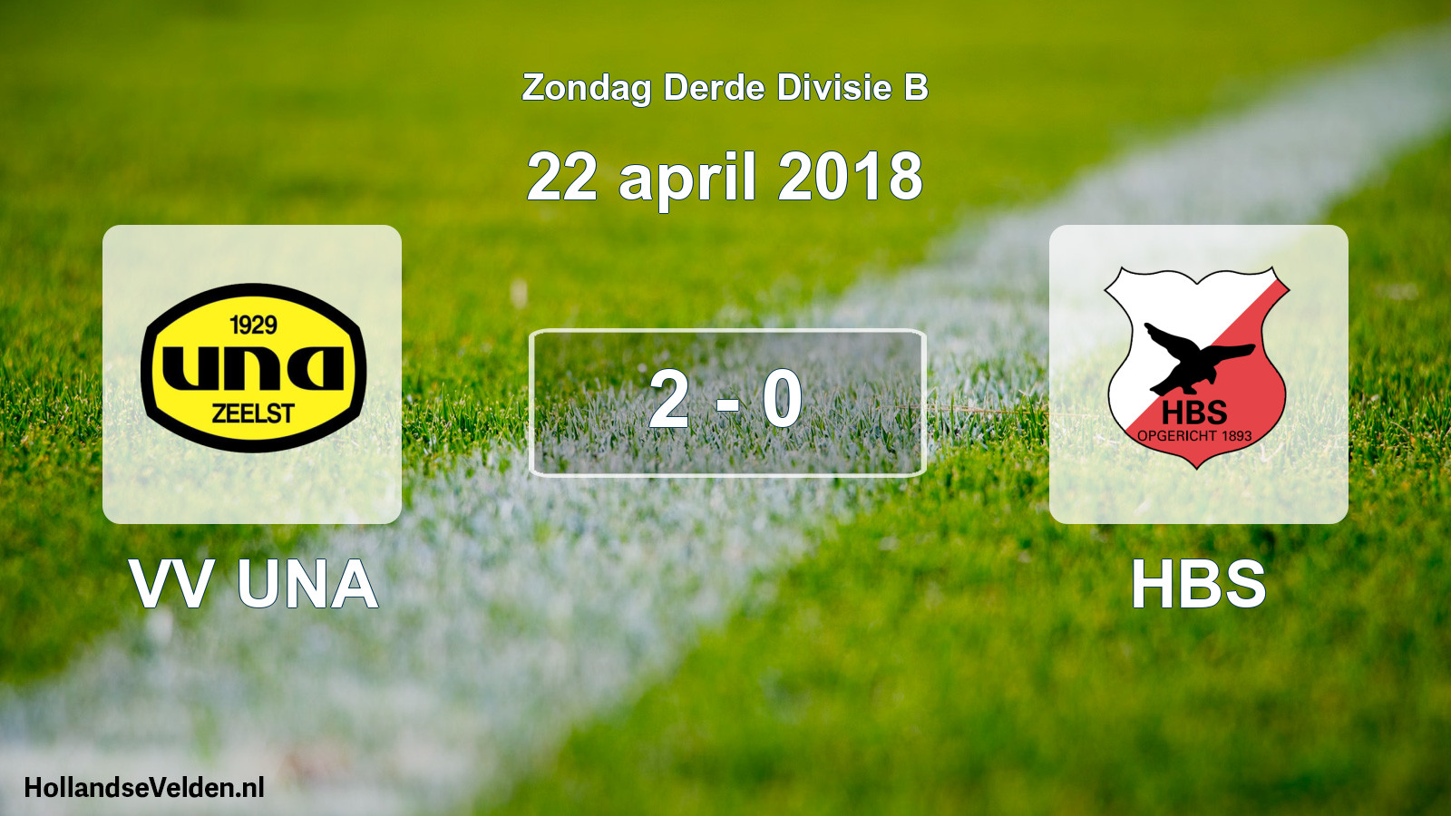Total number of matches played: VV UNA - HBS 2 - 0 (22 April 2018)
