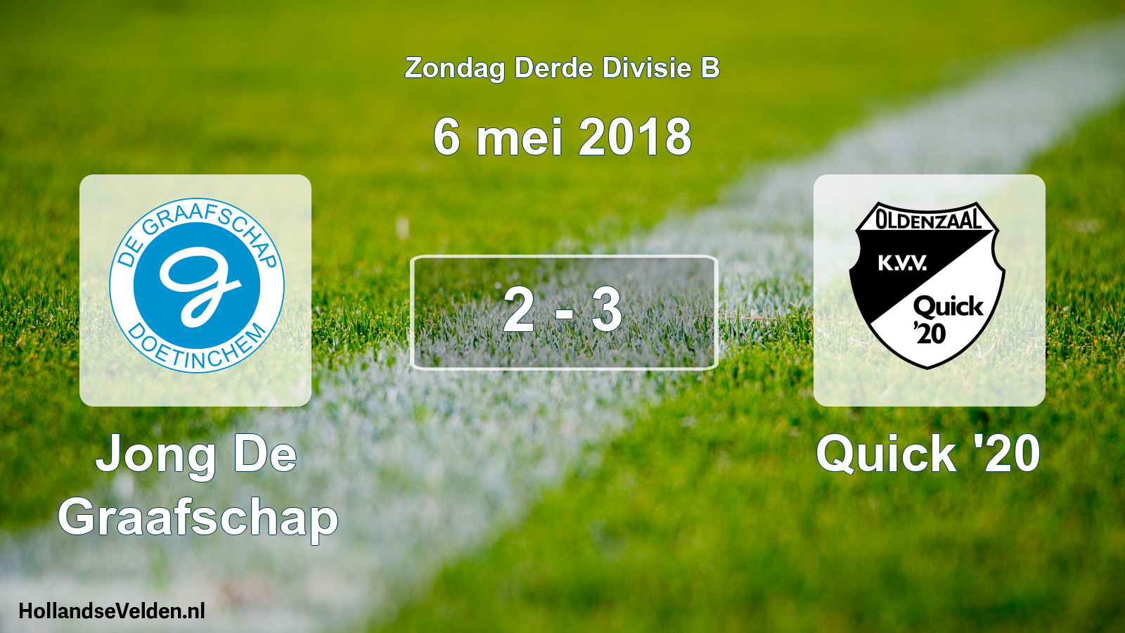Total number of matches played: Jong De Graafschap - Quick '20 2 - 3 (6 May 2018)