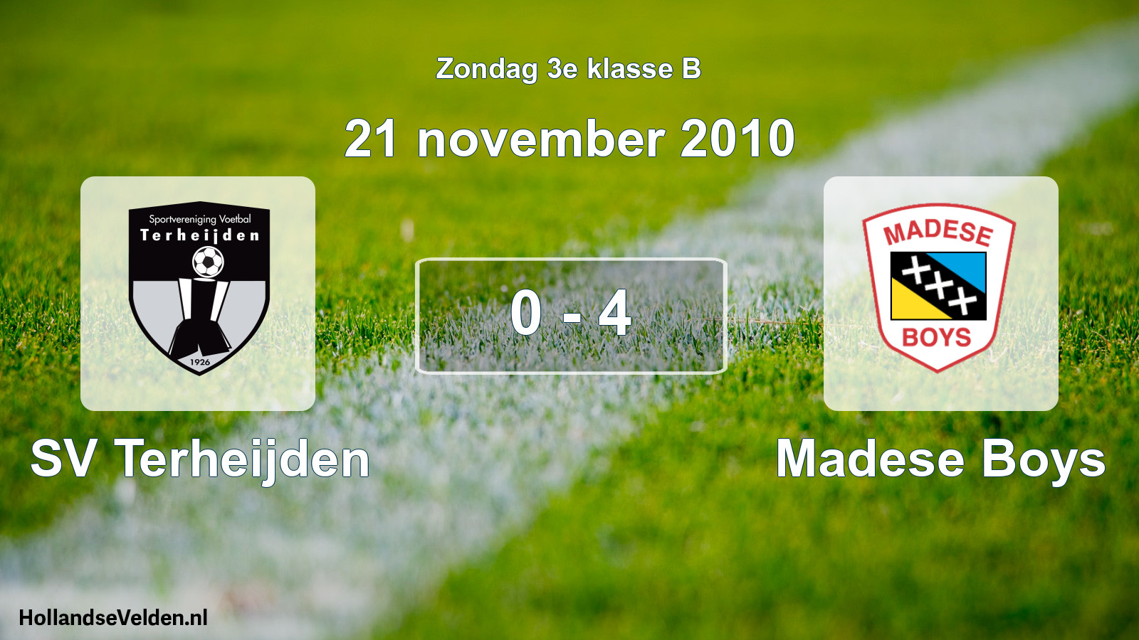 Total number of matches played: SV Terheijden - Madese Boys 0 - 4 (21 November 2010)