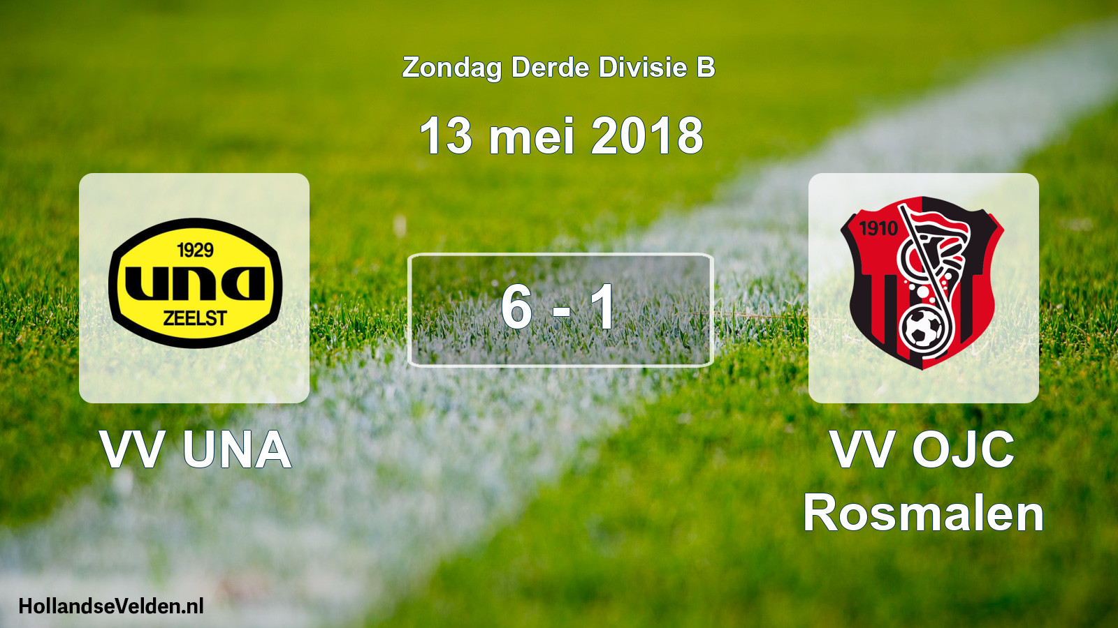 Total number of matches played: VV UNA - VV OJC Rosmalen 6 - 1 (13 May 2018)
