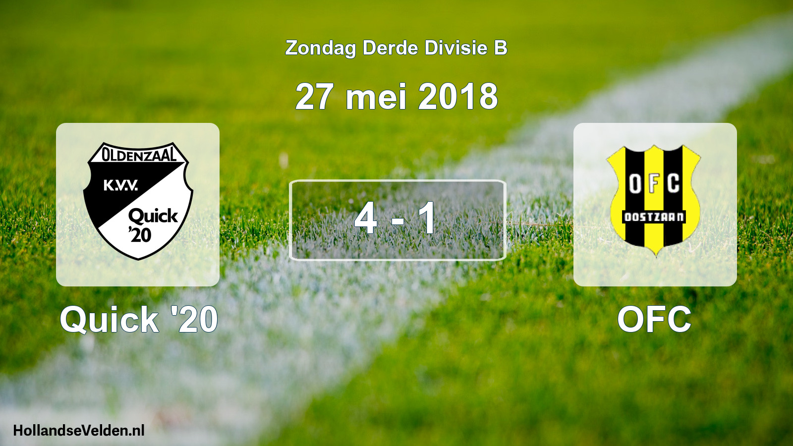Total number of matches played: Quick '20 - OFC 4 - 1 (27 May 2018)
