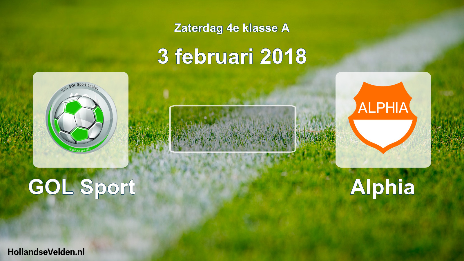 Scheduled Match: GOL Sport - Alphia (3 February 2018)