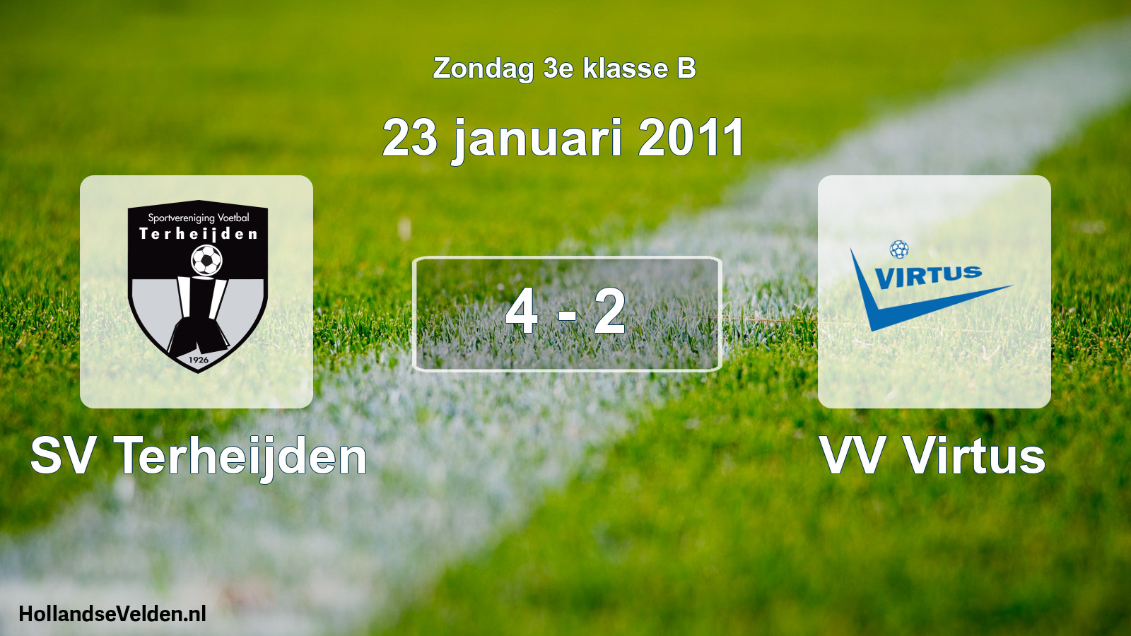 Total number of matches played: SV Terheijden - VV Virtus 4 - 2 (23 January 2011)