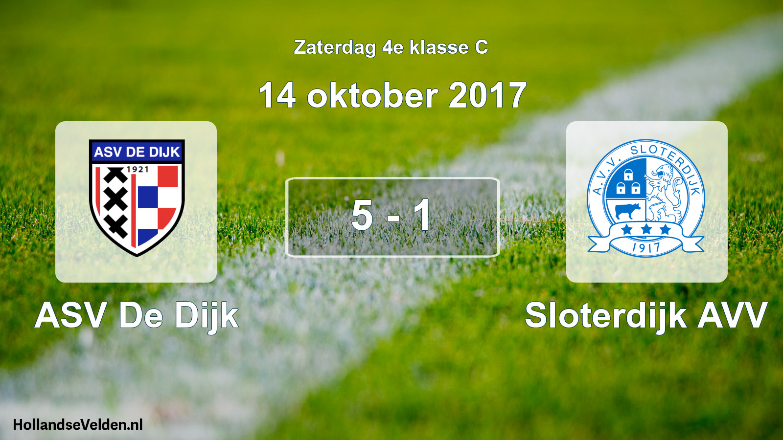 Total number of matches played: ASV De Dijk - Sloterdijk AVV 5 - 1 (14 October 2017)
