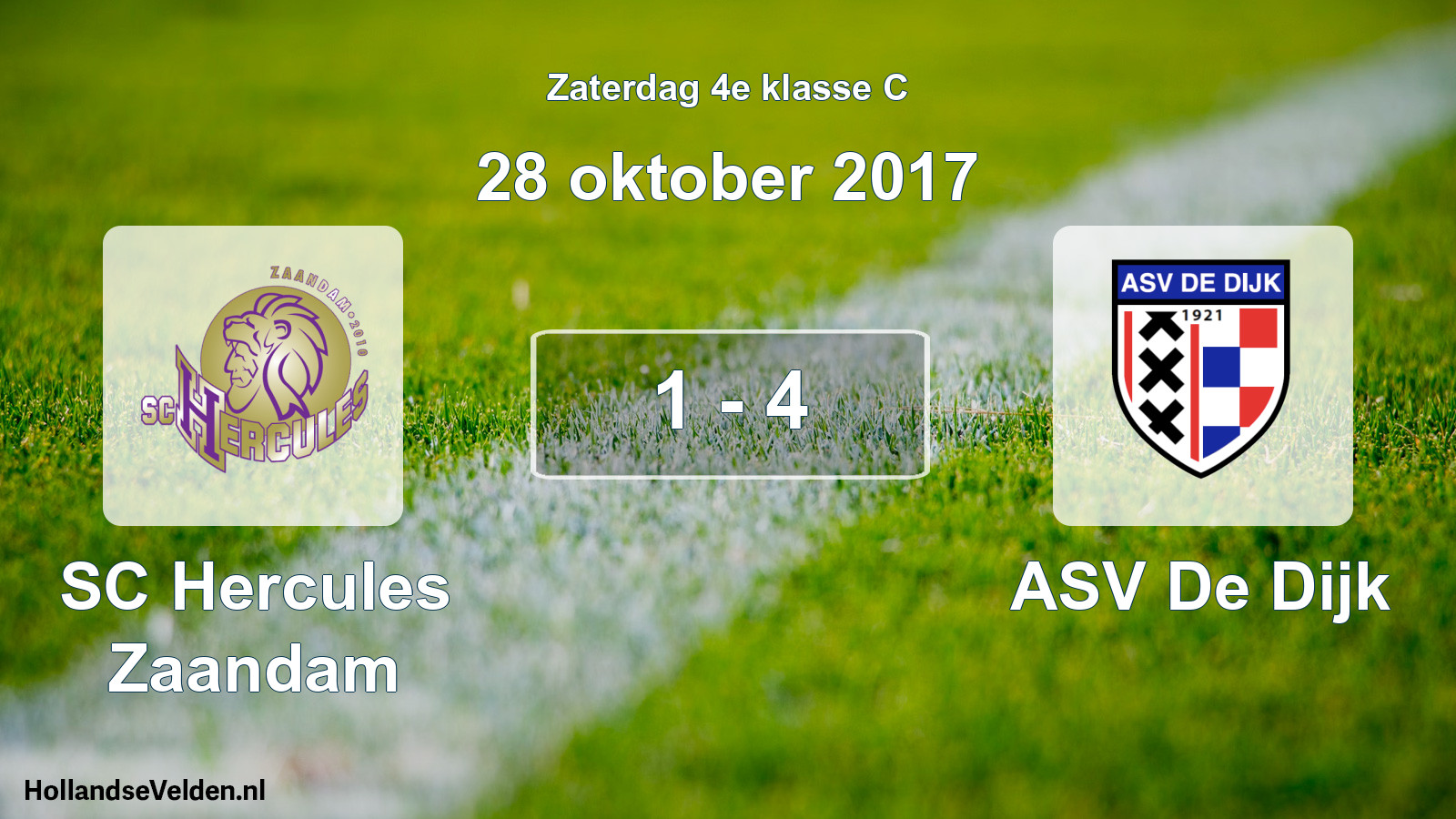 Total number of matches played: SC Hercules Zaandam - ASV De Dijk 1 - 4 (28 October 2017)