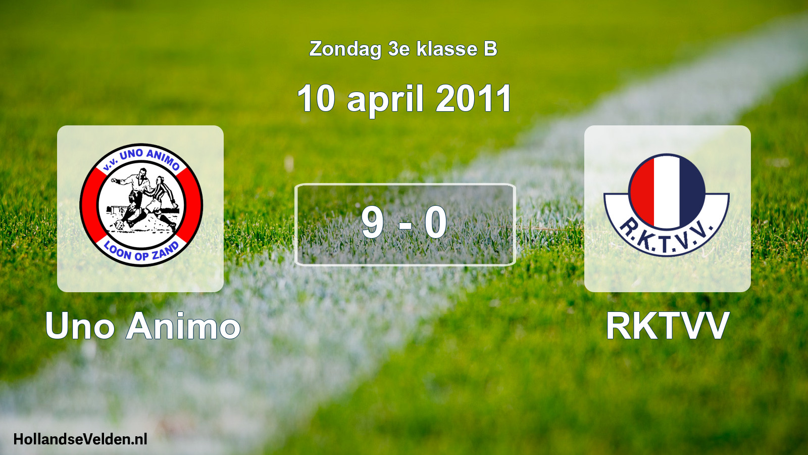 Total number of matches played: Uno Animo - RKTVV 9 - 0 (10 April 2011)