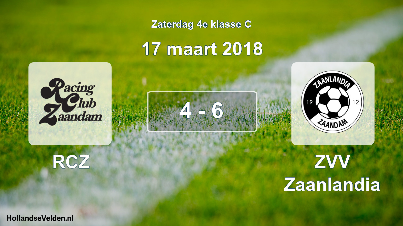 Total number of matches played: RCZ - ZVV Zaanlandia 4 - 6 (17 March 2018)