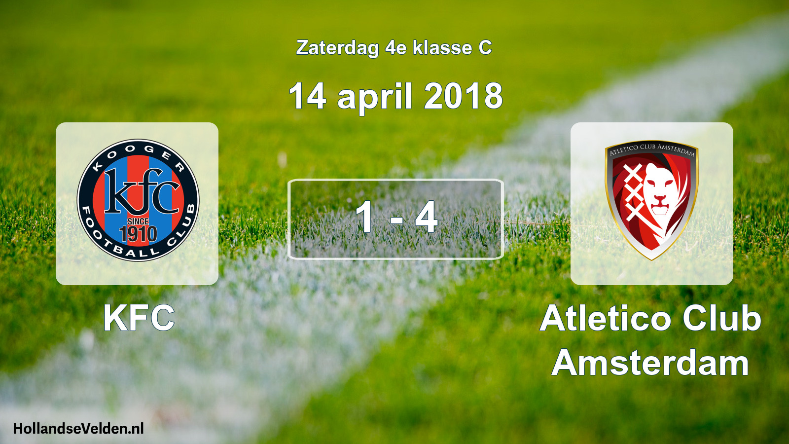 Total number of matches played: KFC - Atletico Club Amsterdam 1 - 4 (14 April 2018)