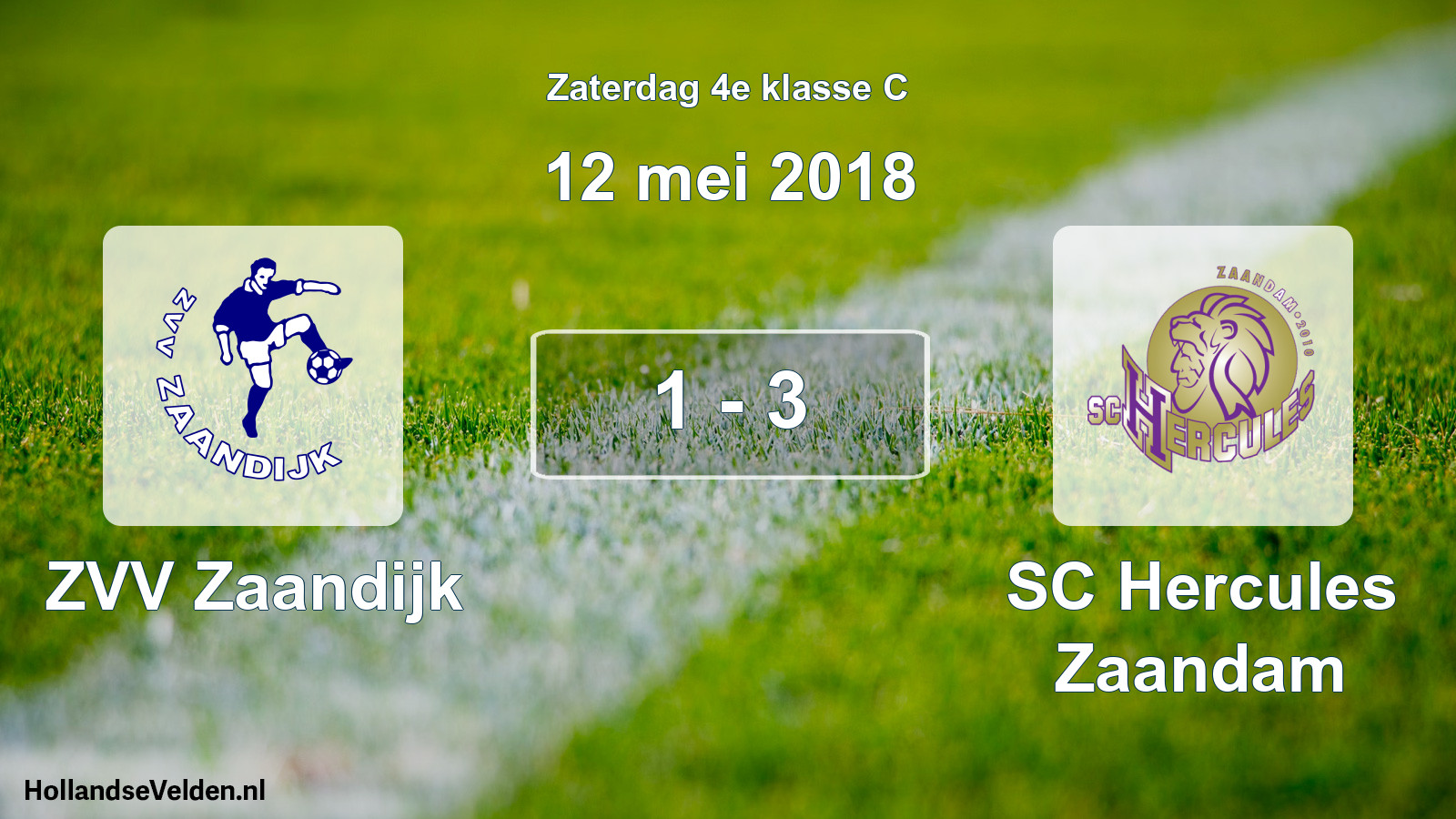 Total number of matches played: ZVV Zaandijk - SC Hercules Zaandam 1 - 3 (12 May 2018)