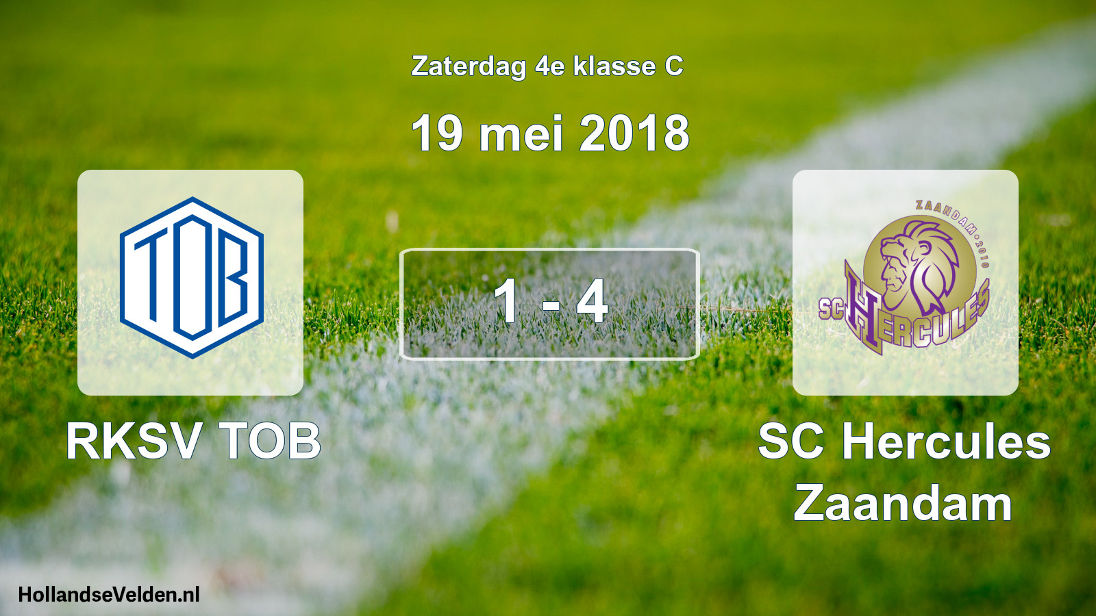 Total number of matches played: RKSV TOB - SC Hercules Zaandam 1 - 4 (19 May 2018)