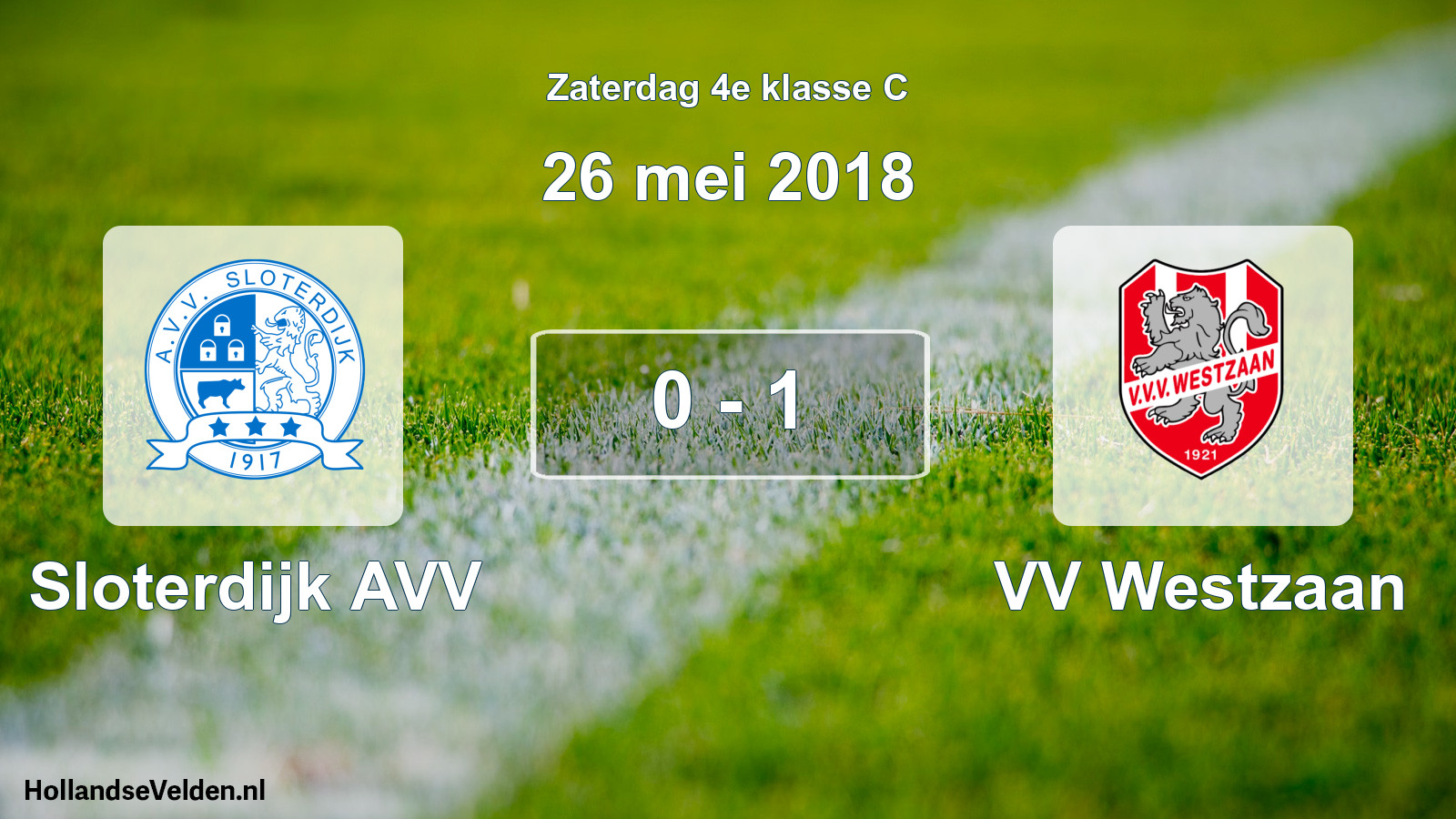Total number of matches played: Sloterdijk AVV - VV Westzaan 0 - 1 (26 May 2018)