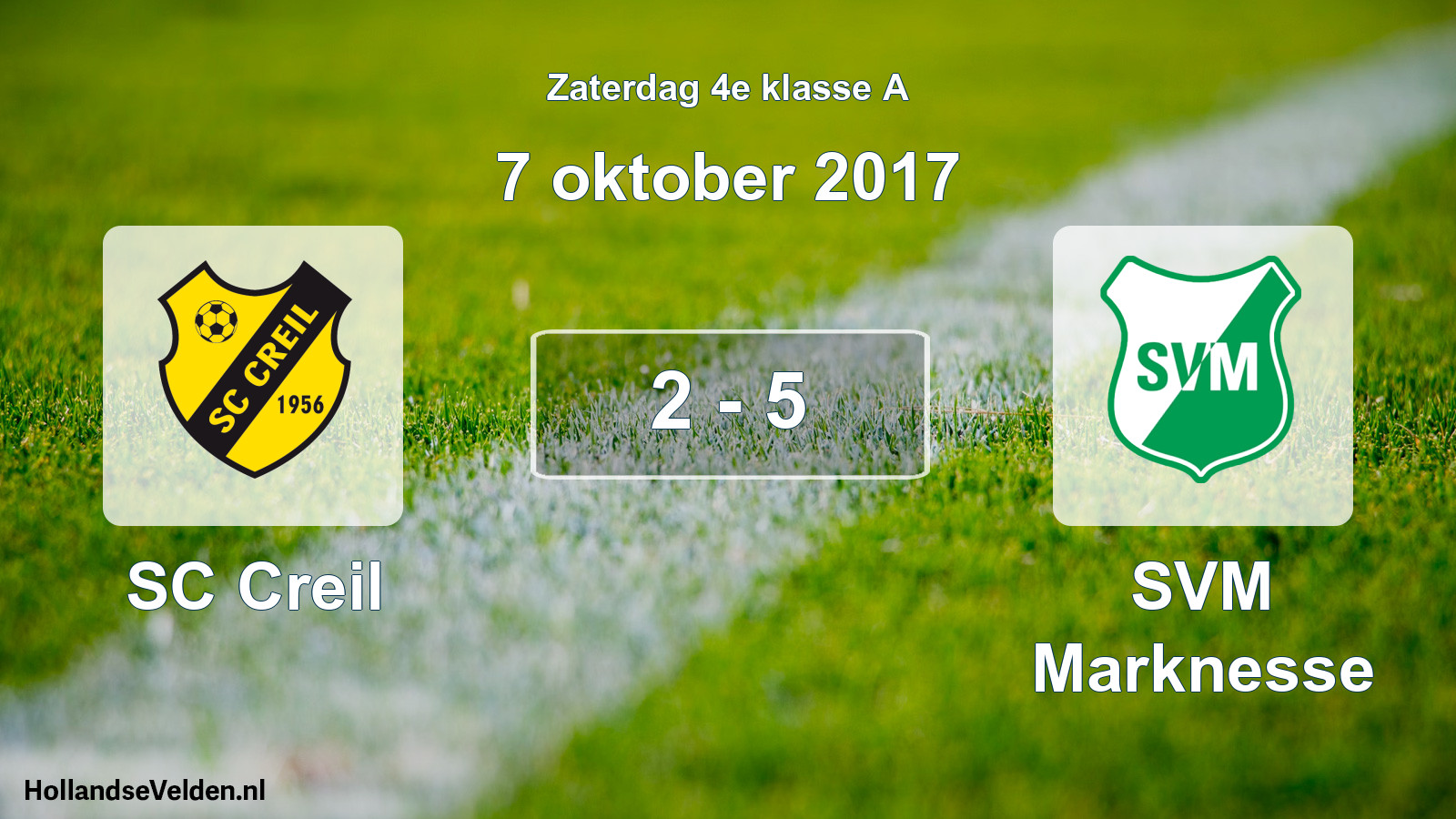 Total number of matches played: SC Creil - SVM Marknesse 2 - 5 (7 October 2017)