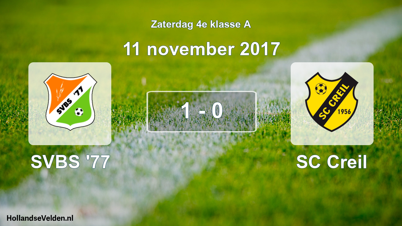 Total number of matches played: SVBS '77 - SC Creil 1 - 0 (11 November 2017)