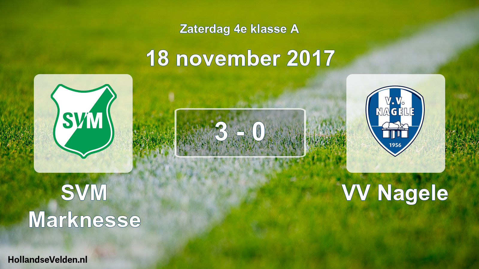 Total number of matches played: SVM Marknesse - VV Nagele 3 - 0 (18 November 2017)