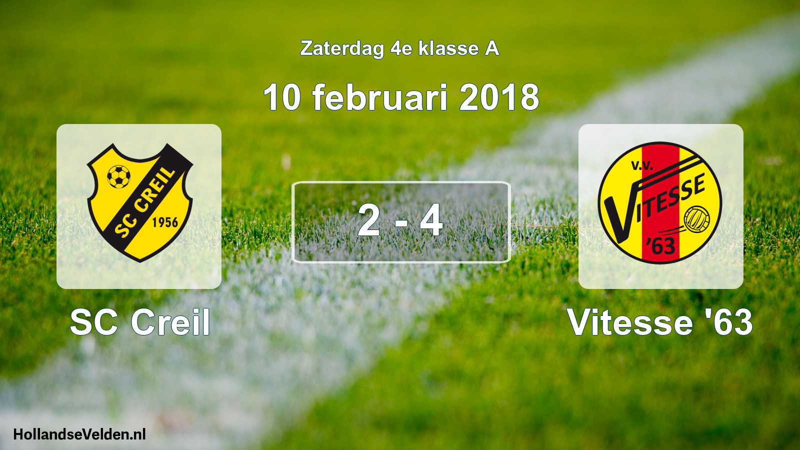 Total number of matches played: SC Creil - Vitesse '63 2 - 4 (10 February 2018)