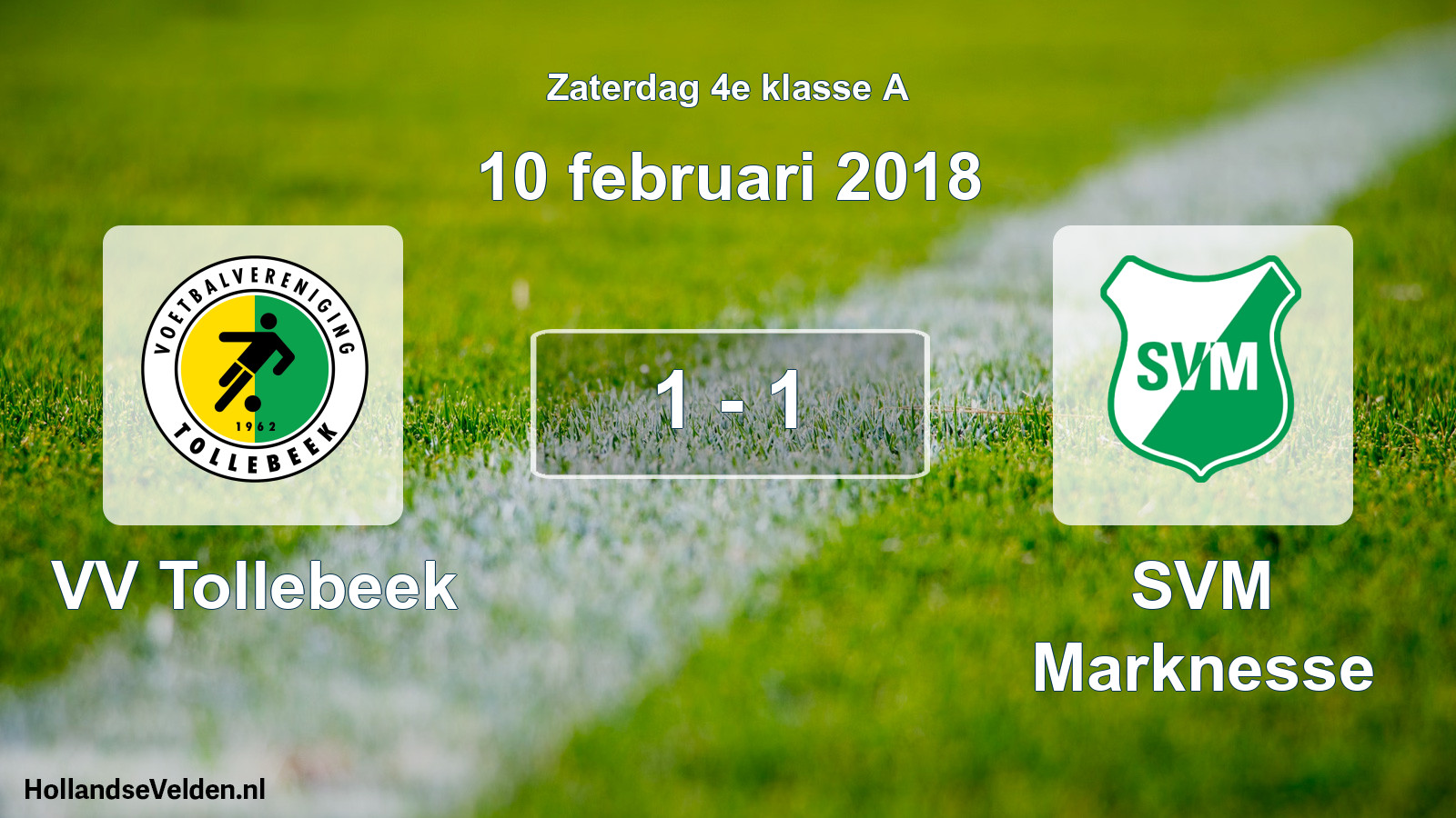 Total number of matches played: VV Tollebeek - SVM Marknesse 1 - 1 (10 February 2018)