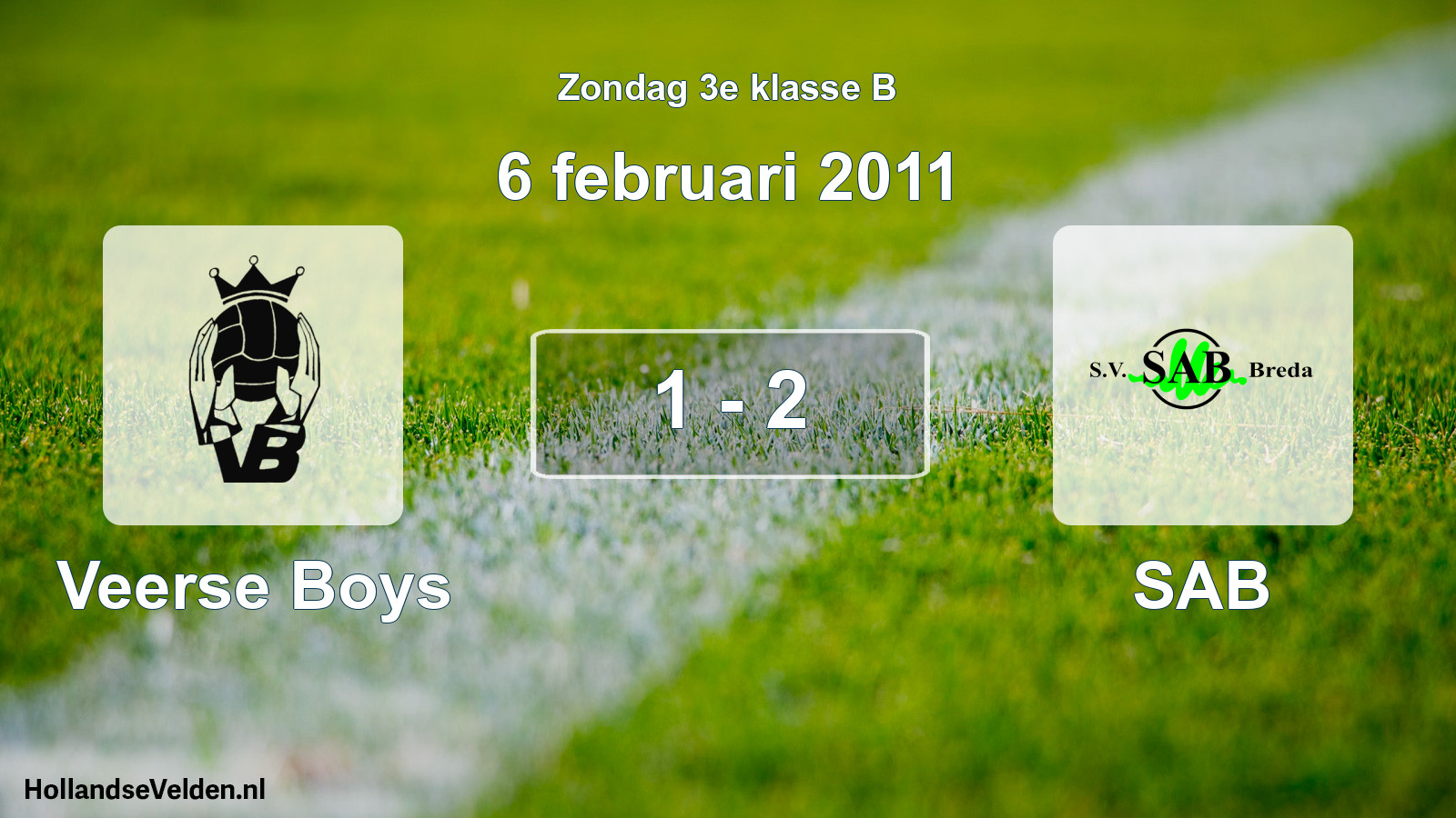 Total number of matches played: Veerse Boys - SAB 1 - 2 (6 February 2011)