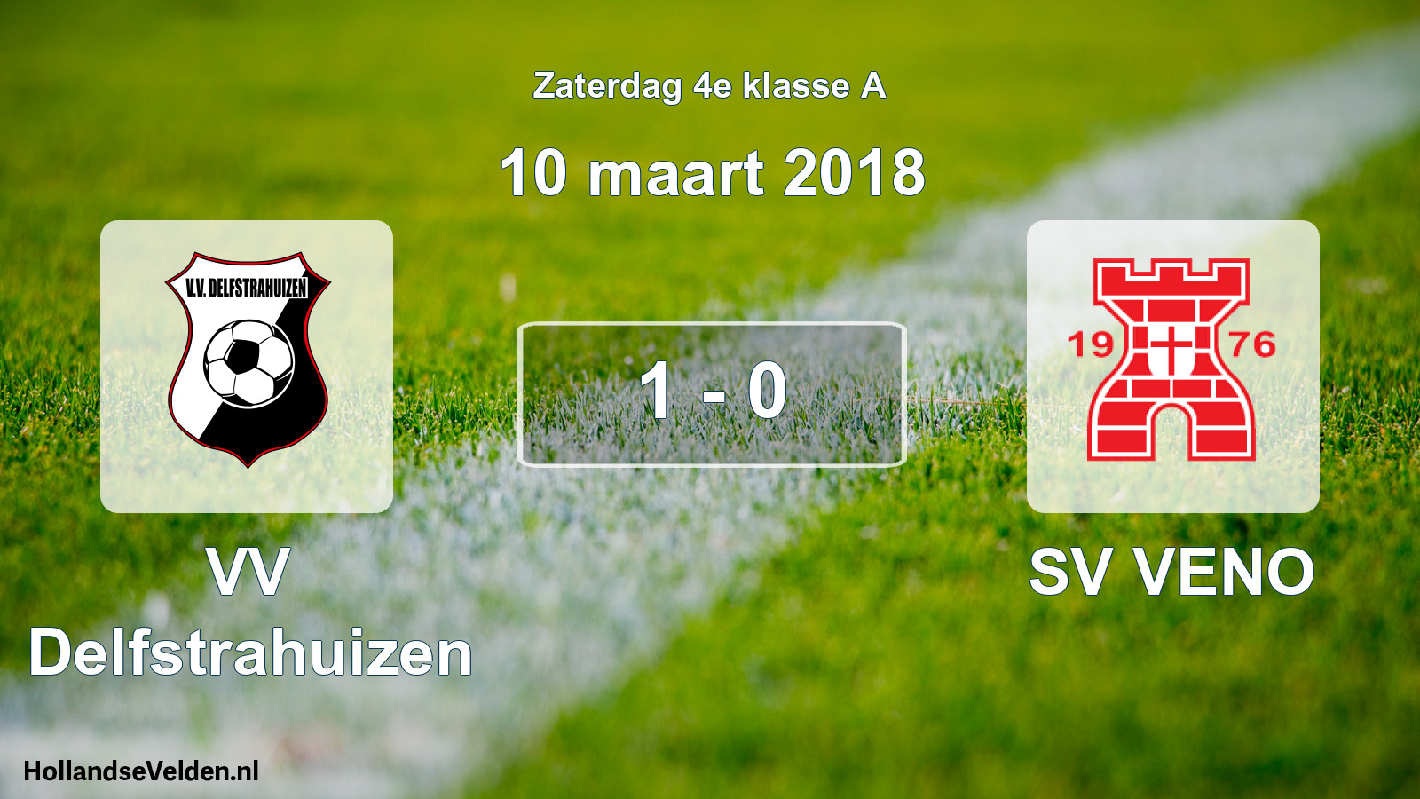 Total number of matches played: VV Delfstrahuizen - SV VENO 1 - 0 (10 March 2018)