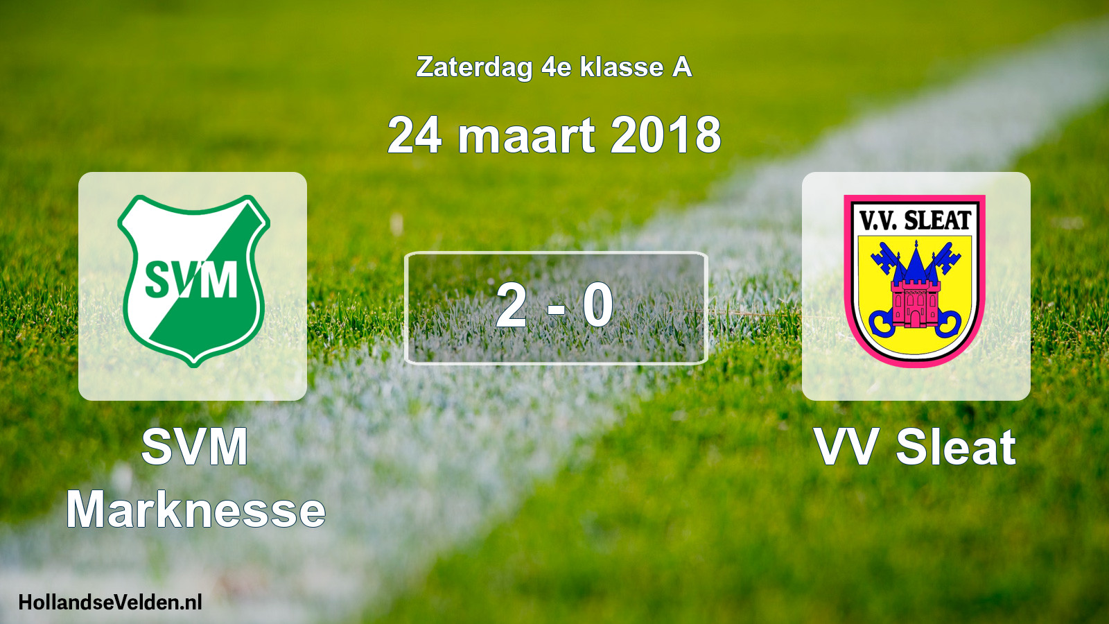 Total number of matches played: SVM Marknesse - VV Sleat 2 - 0 (24 March 2018)