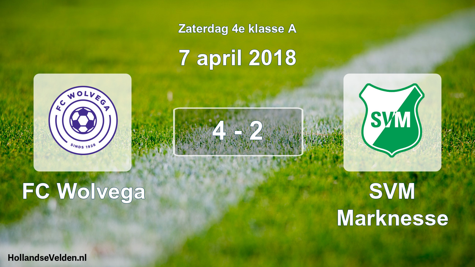 Total number of matches played: FC Wolvega - SVM Marknesse 4 - 2 (7 April 2018)