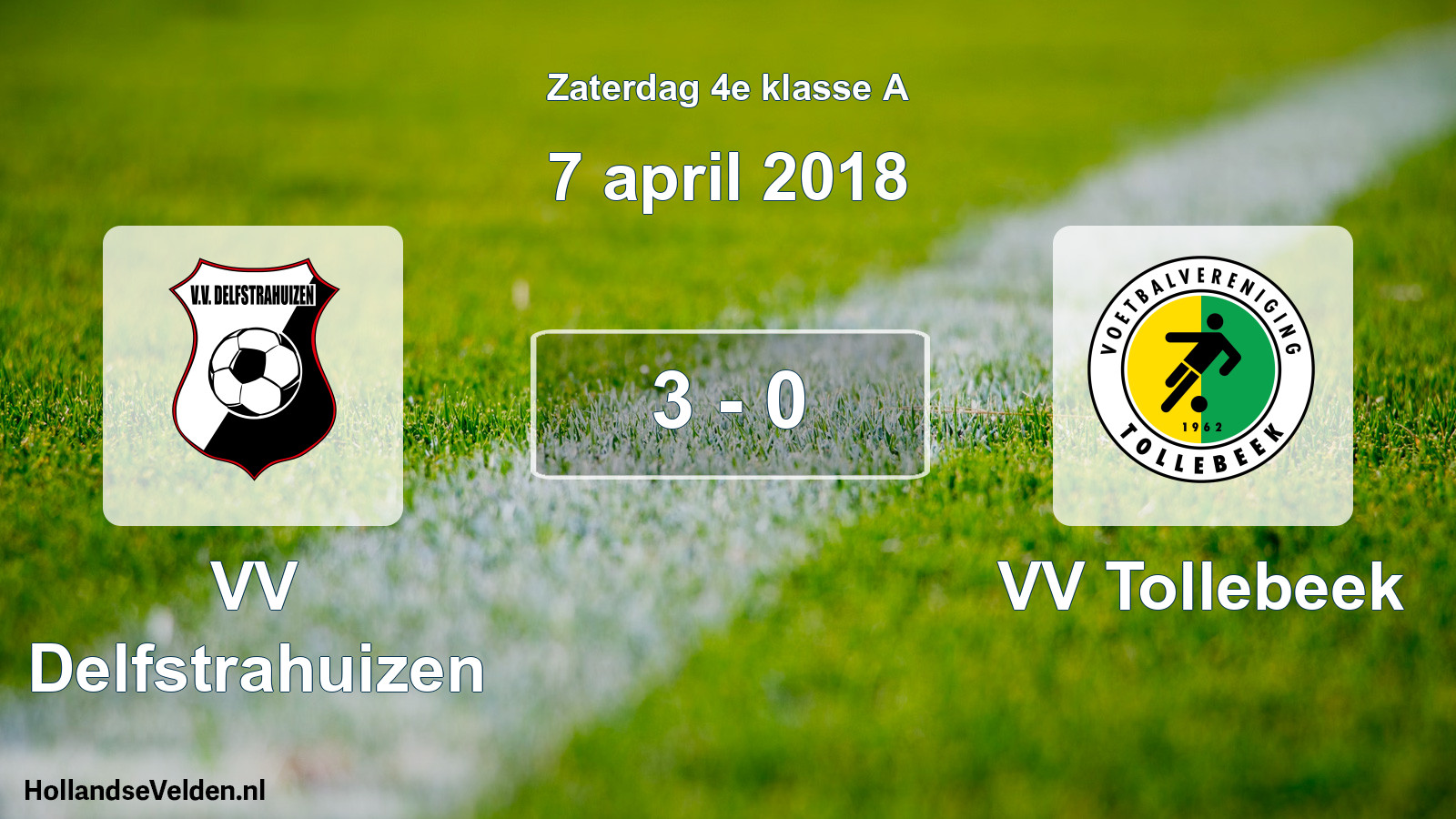 Total number of matches played: VV Delfstrahuizen - VV Tollebeek 3 - 0 (7 April 2018)