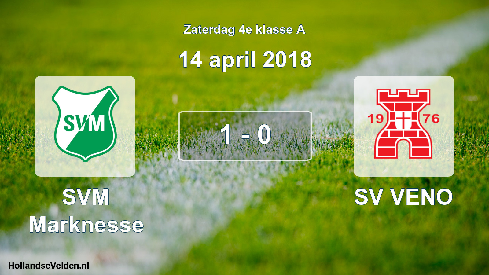 Total number of matches played: SVM Marknesse - SV VENO 1 - 0 (14 April 2018)