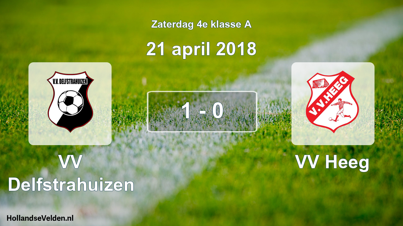 Total number of matches played: VV Delfstrahuizen - VV Heeg 1 - 0 (21 April 2018)
