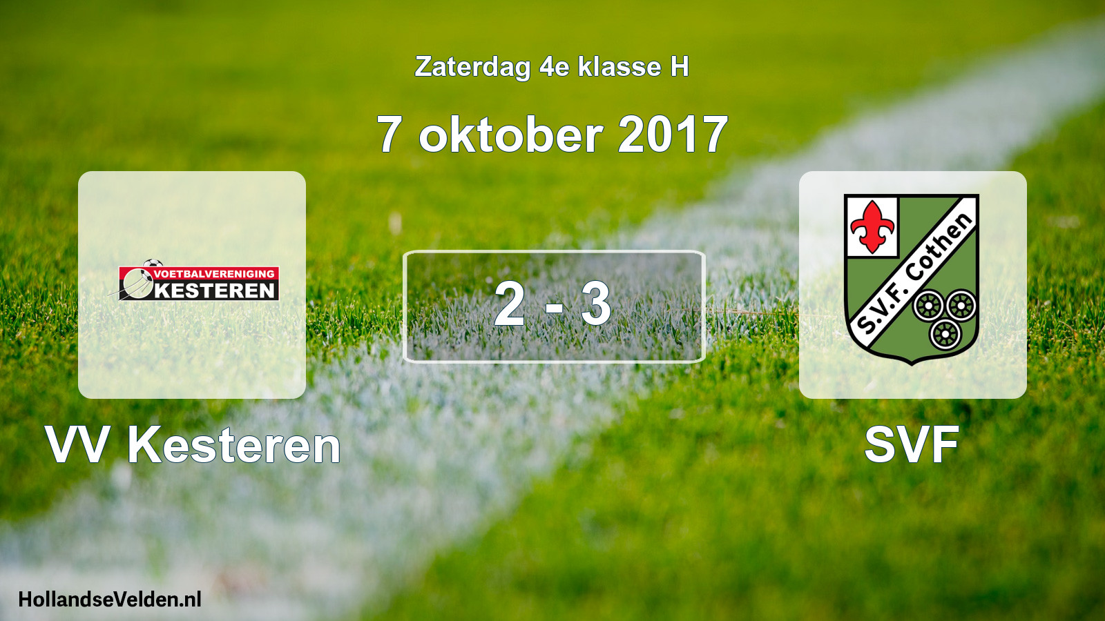 Total number of matches played: VV Kesteren - SVF 2 - 3 (7 October 2017)