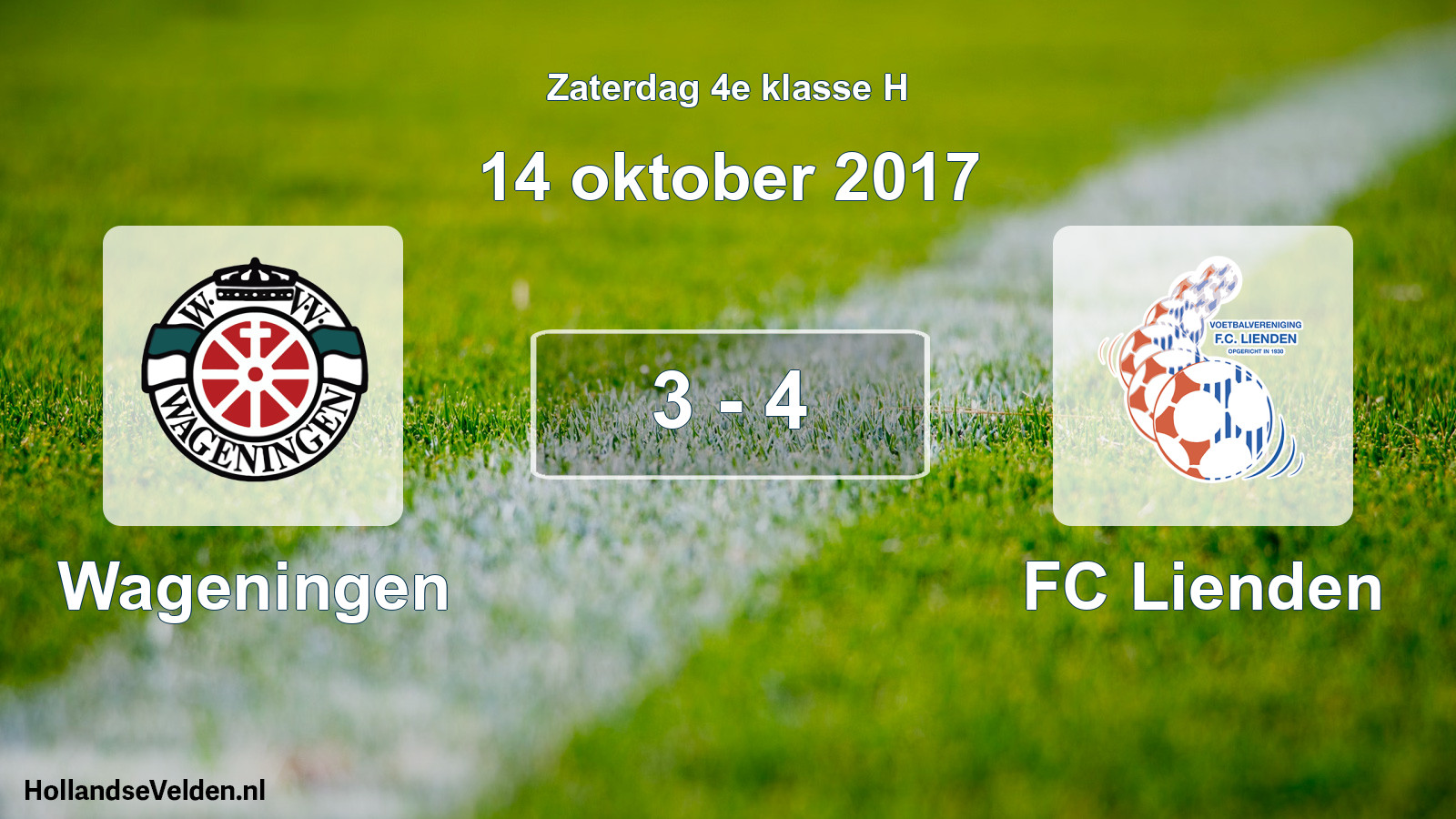 Total number of matches played: Wageningen - FC Lienden 3 - 4 (14 October 2017)