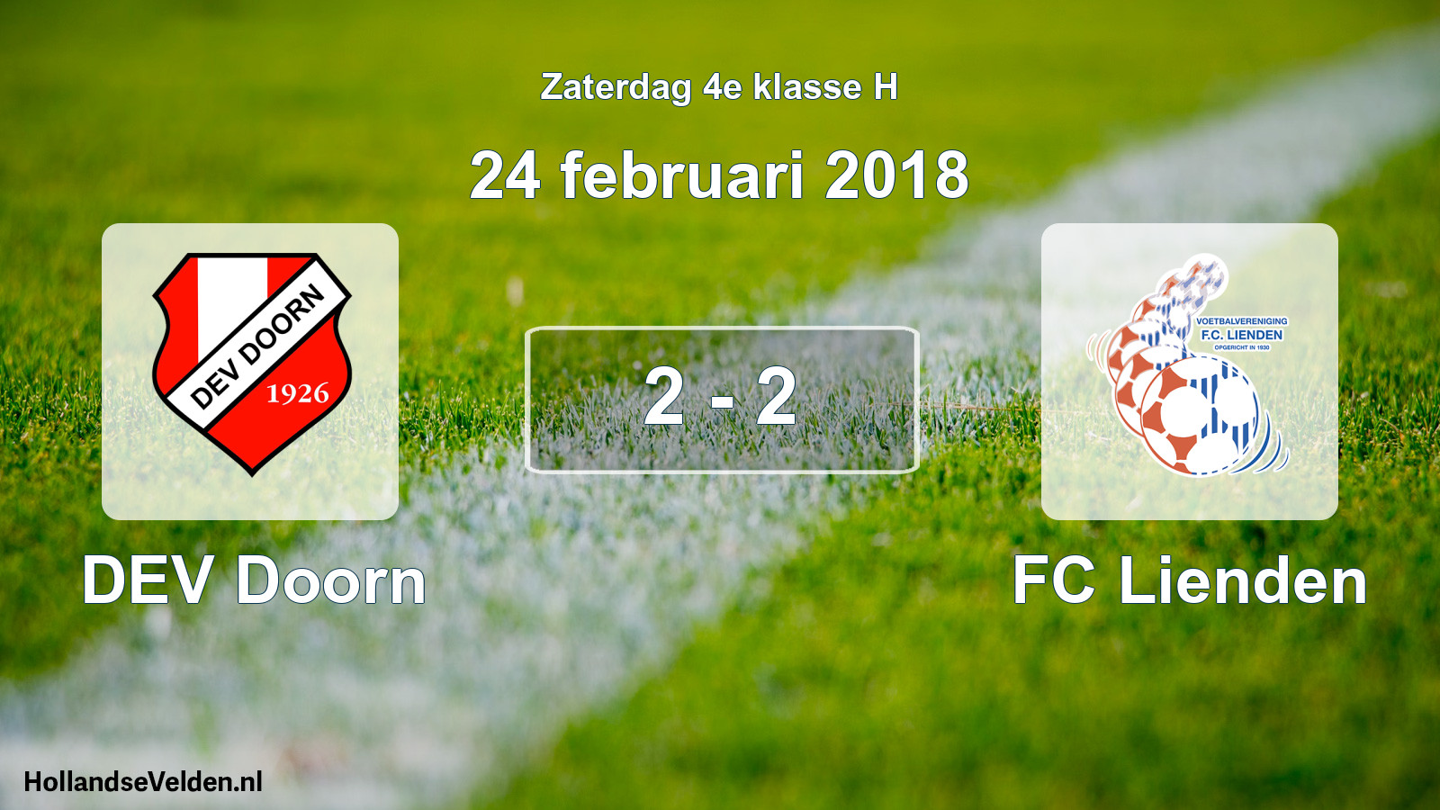 Total number of matches played: DEV Doorn - FC Lienden 2 - 2 (24 February 2018)