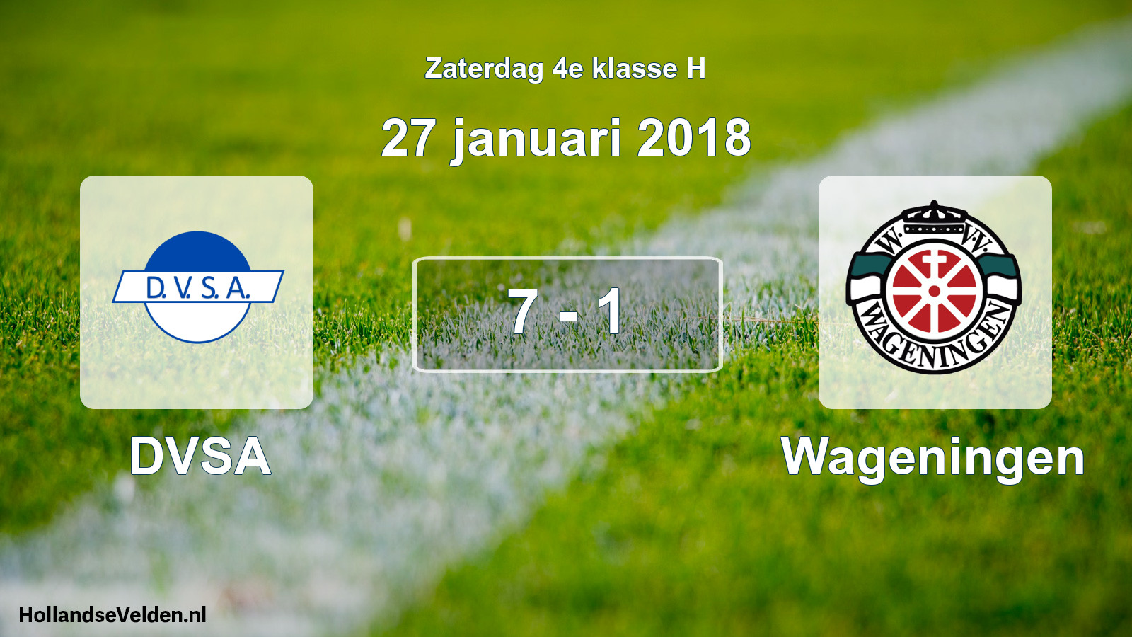 Total number of matches played: DVSA - Wageningen 7 - 1 (27 January 2018)