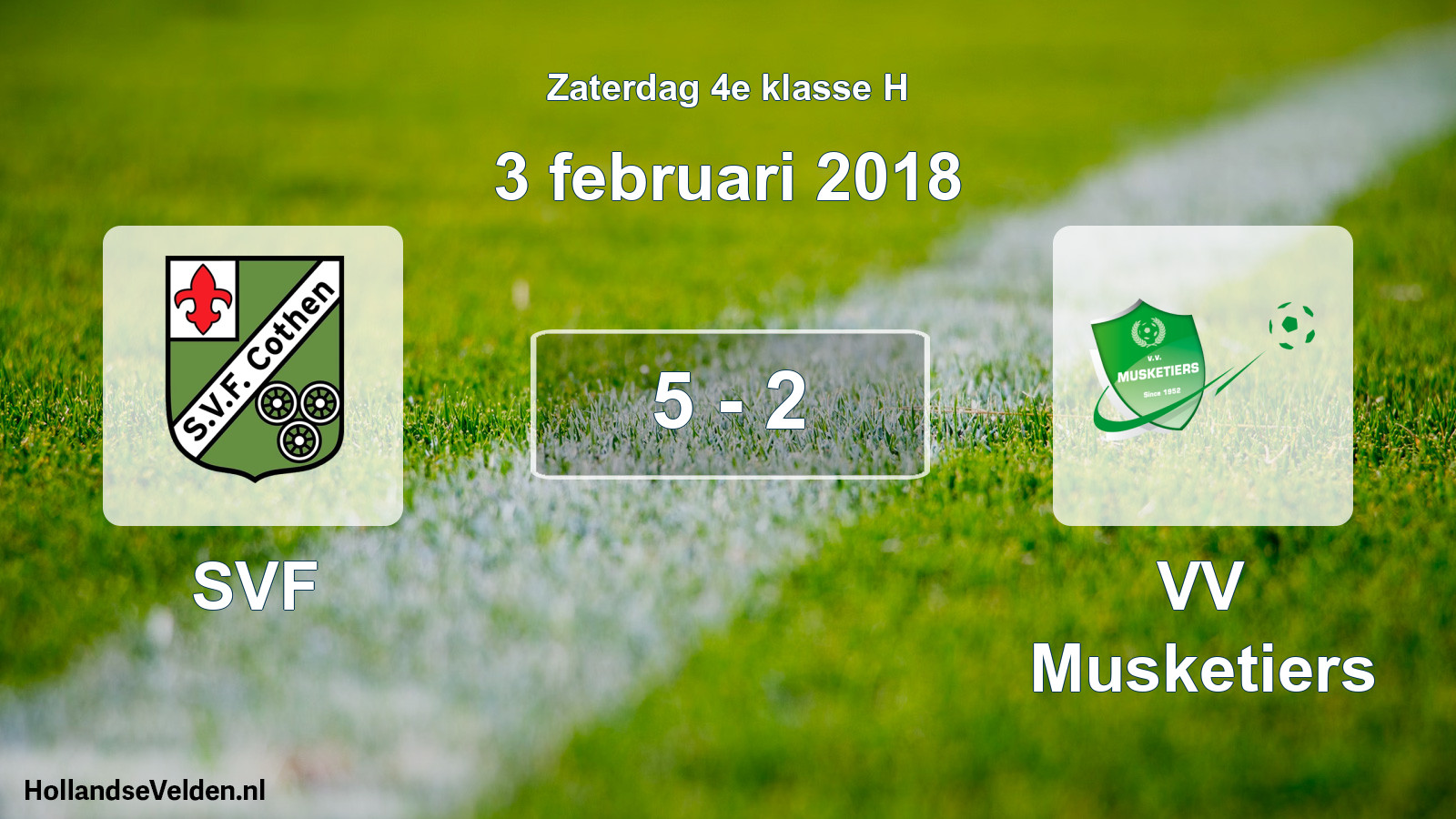 Total number of matches played: SVF - VV Musketiers 5 - 2 (3 February 2018)