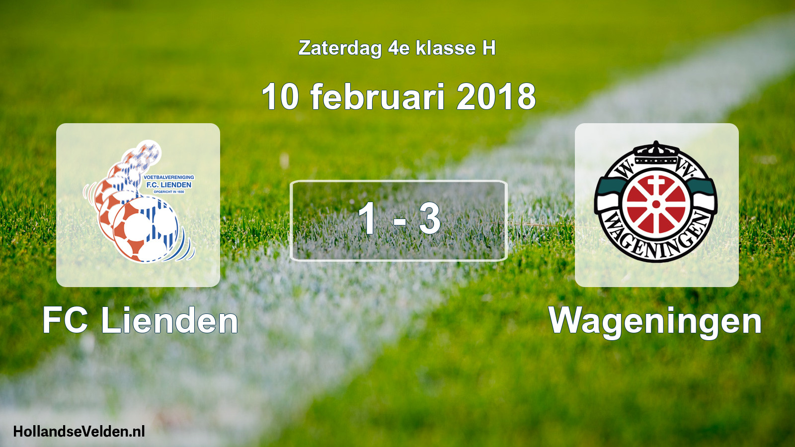Total number of matches played: FC Lienden - Wageningen 1 - 3 (10 February 2018)
