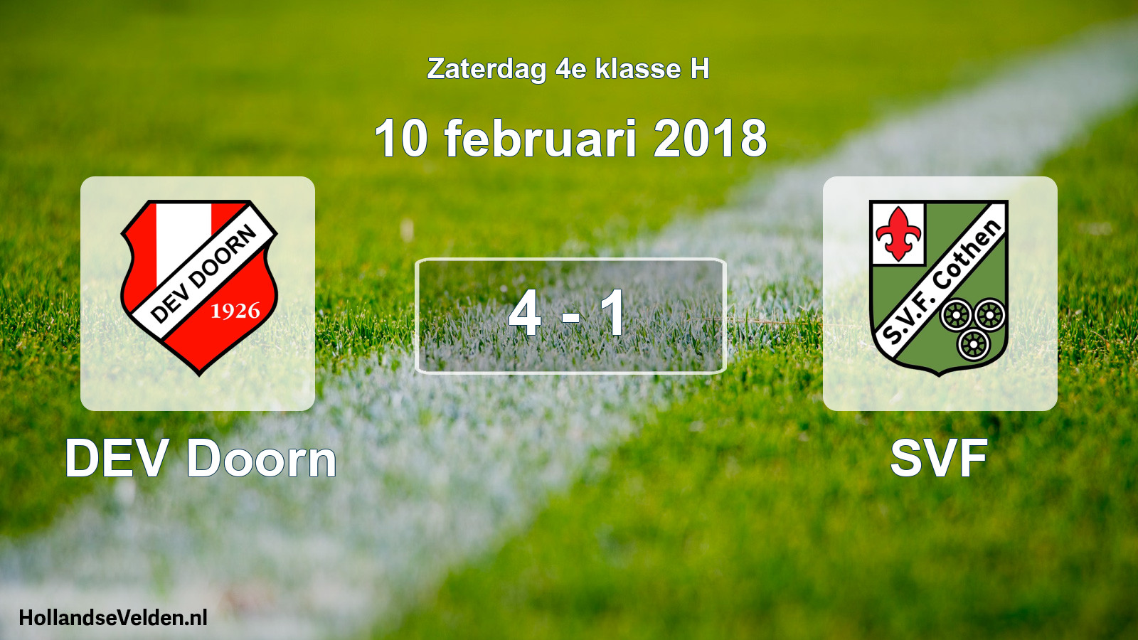 Total number of matches played: DEV Doorn - SVF 4 - 1 (10 February 2018)