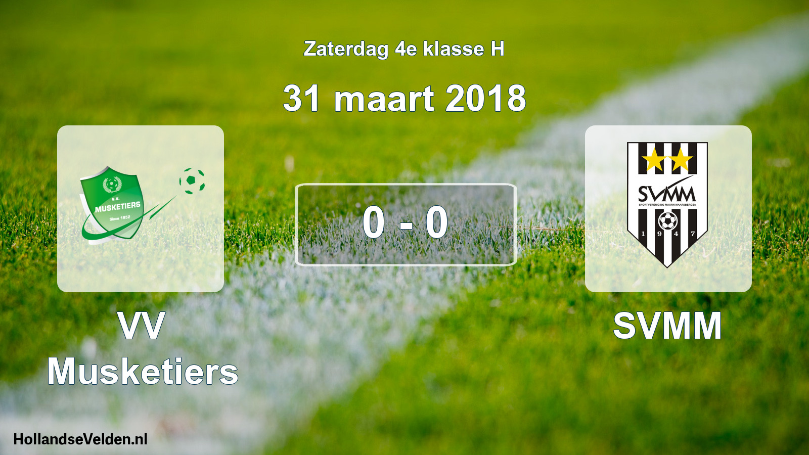 Total number of matches played: VV Musketiers - SVMM 0 - 0 (31 March 2018)