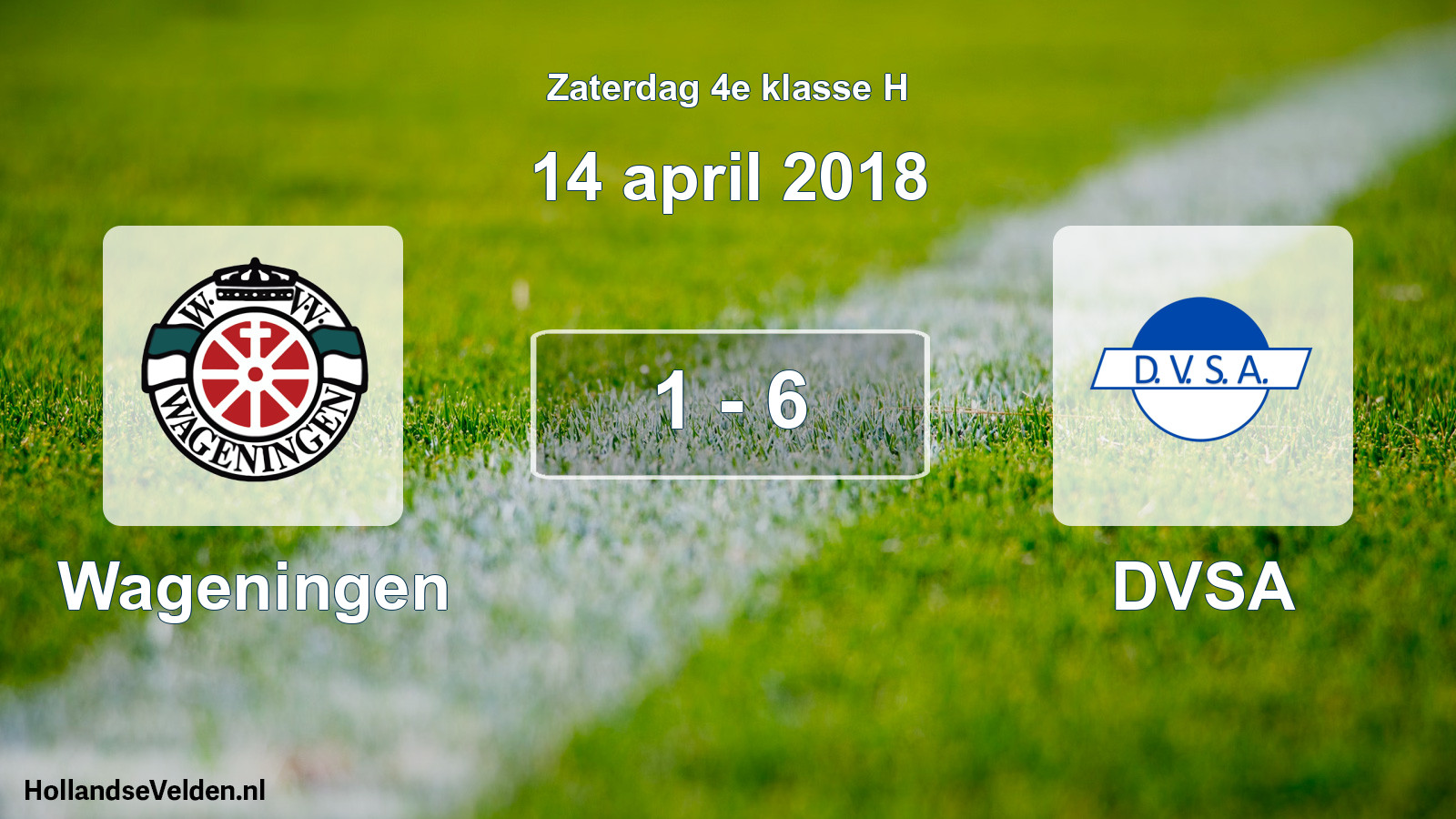 Total number of matches played: Wageningen - DVSA 1 - 6 (14 April 2018)