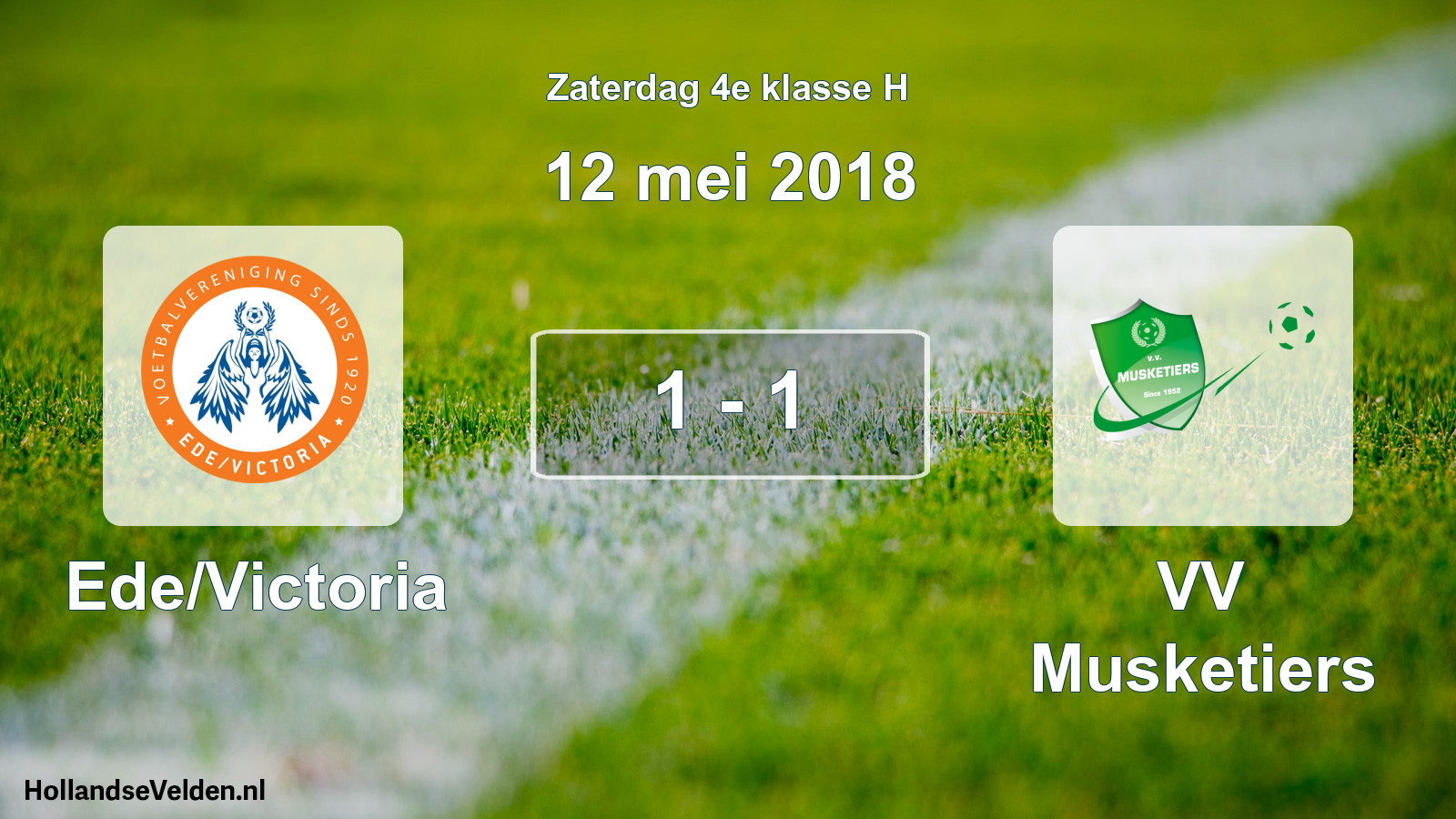 Total number of matches played: Ede/Victoria - VV Musketiers 1 - 1 (12 May 2018)