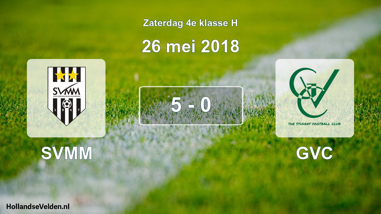 Total number of matches played: SVMM - GVC 5 - 0 (26 May 2018)