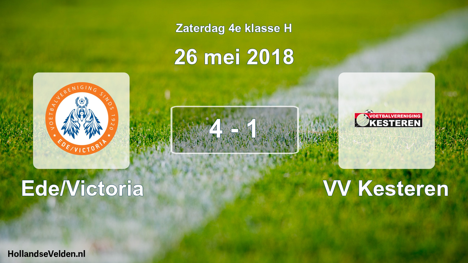 Total number of matches played: Ede/Victoria - VV Kesteren 4 - 1 (26 May 2018)