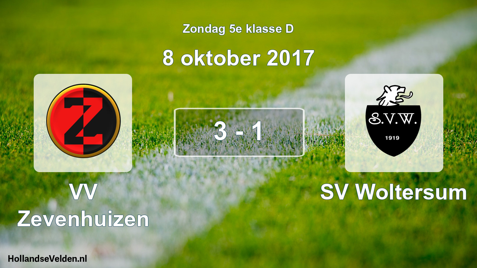 Total number of matches played: VV Zevenhuizen - SV Woltersum 3 - 1 (8 October 2017)