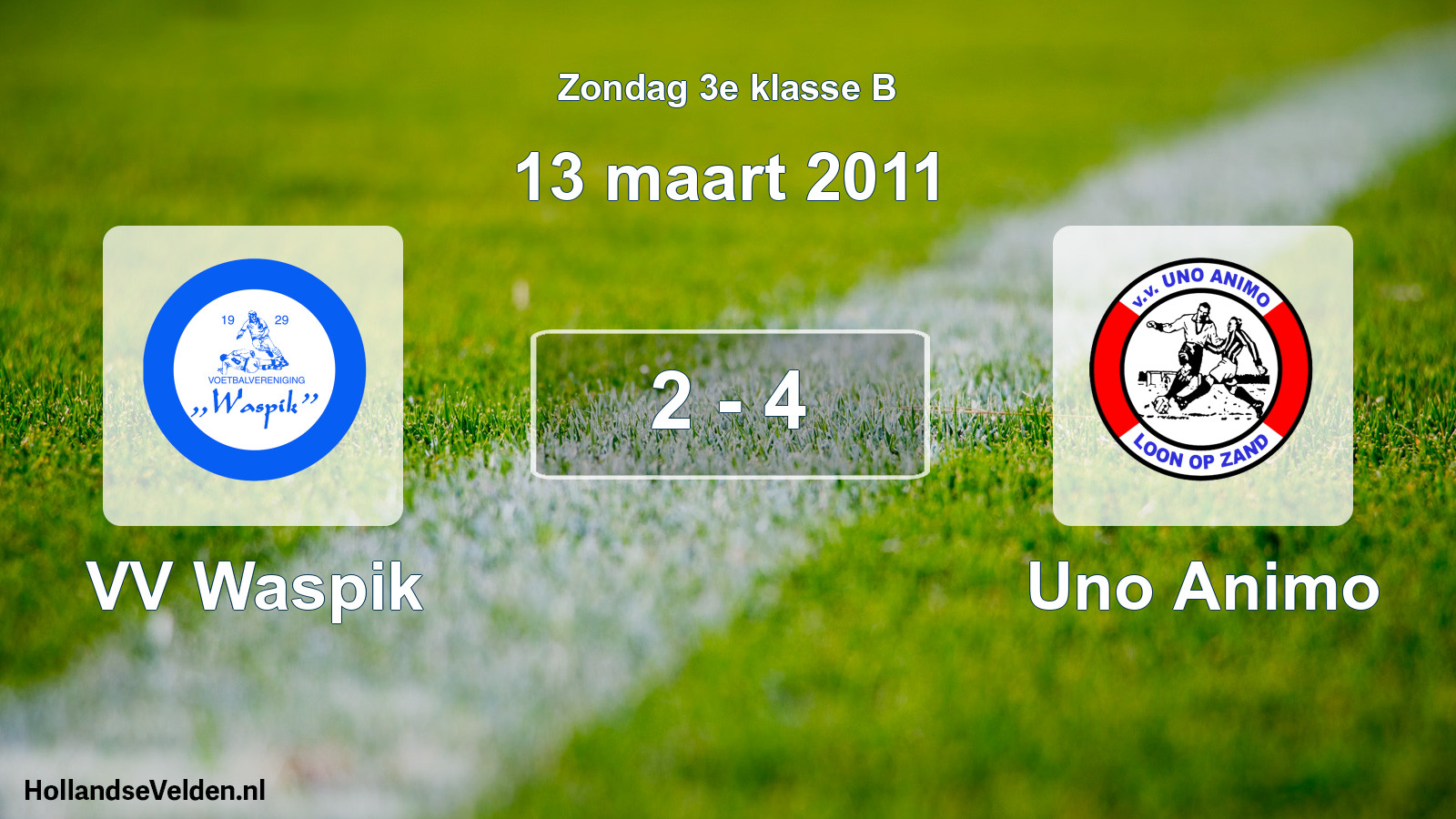 Total number of matches played: VV Waspik - Uno Animo 2 - 4 (13 March 2011)