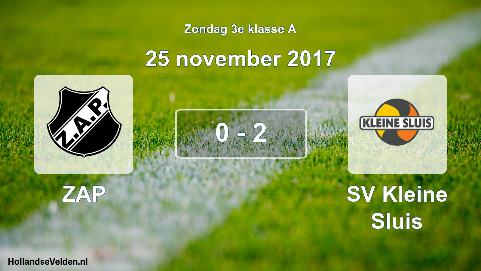 Total number of matches played: ZAP - SV Kleine Sluis 0 - 2 (25 November 2017)