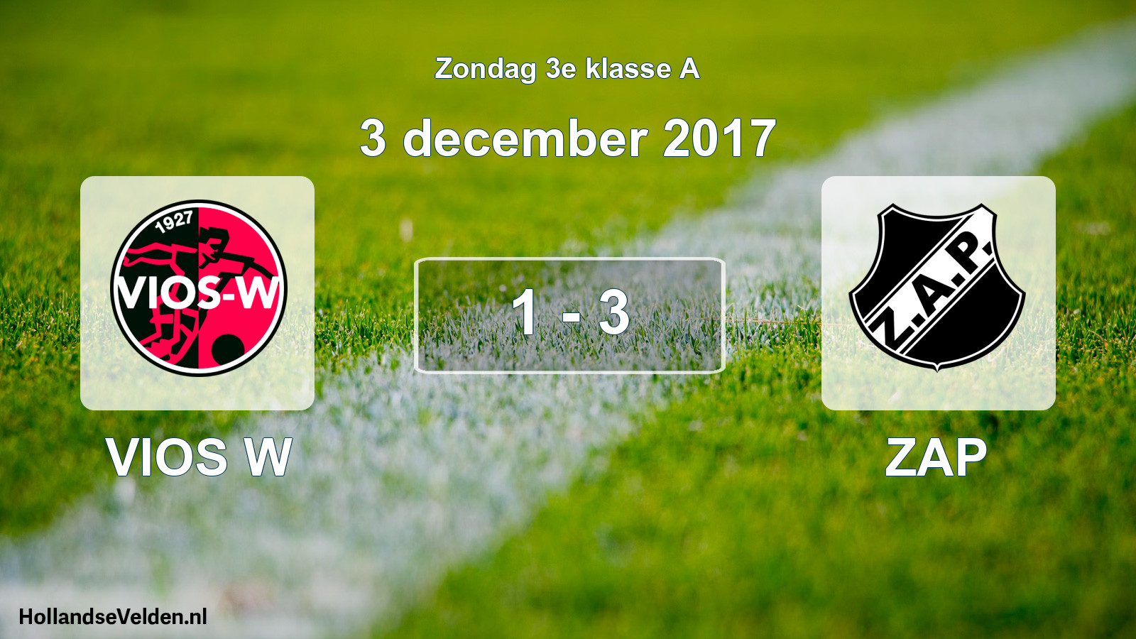 Total number of matches played: VIOS W - ZAP 1 - 3 (3 December 2017)