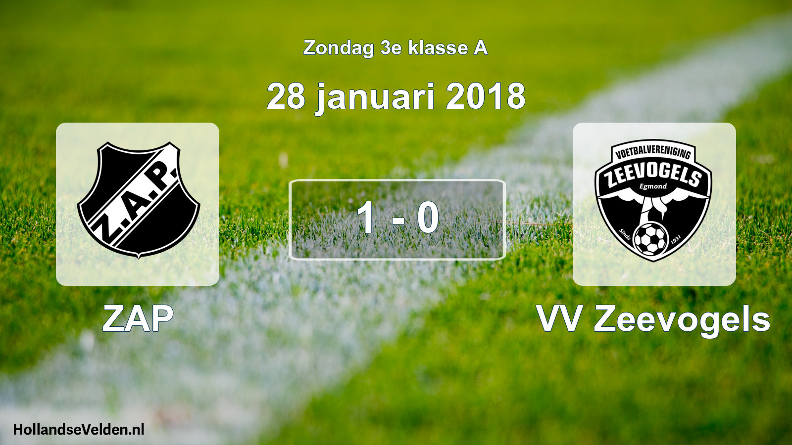 Total number of matches played: ZAP - VV Zeevogels 1 - 0 (28 January 2018)