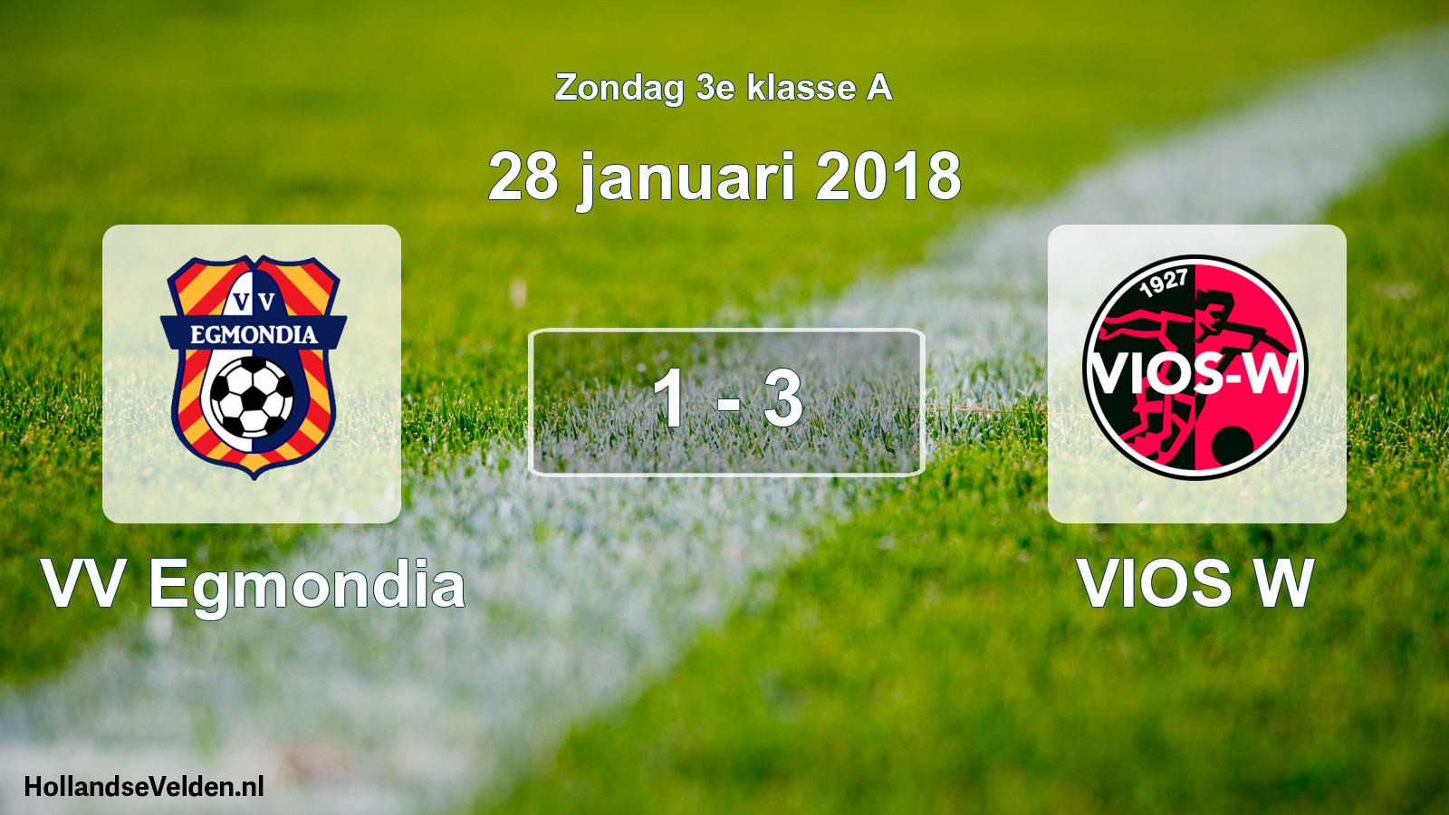 Total number of matches played: VV Egmondia - VIOS W 1 - 3 (28 January 2018)