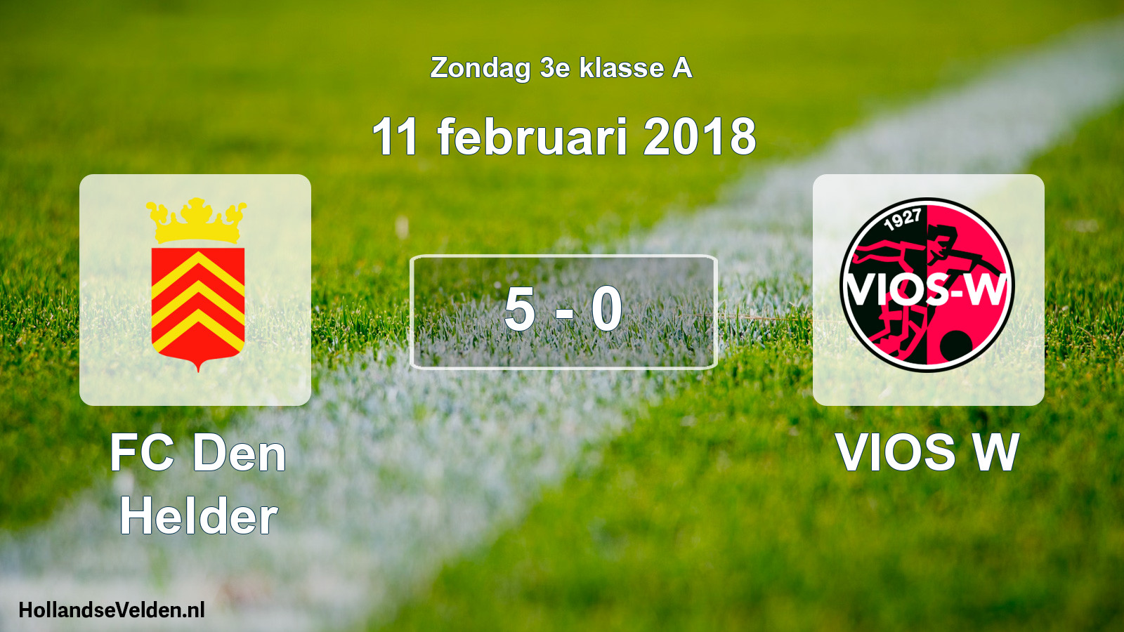 Total number of matches played: FC Den Helder - VIOS W 5 - 0 (11 February 2018)